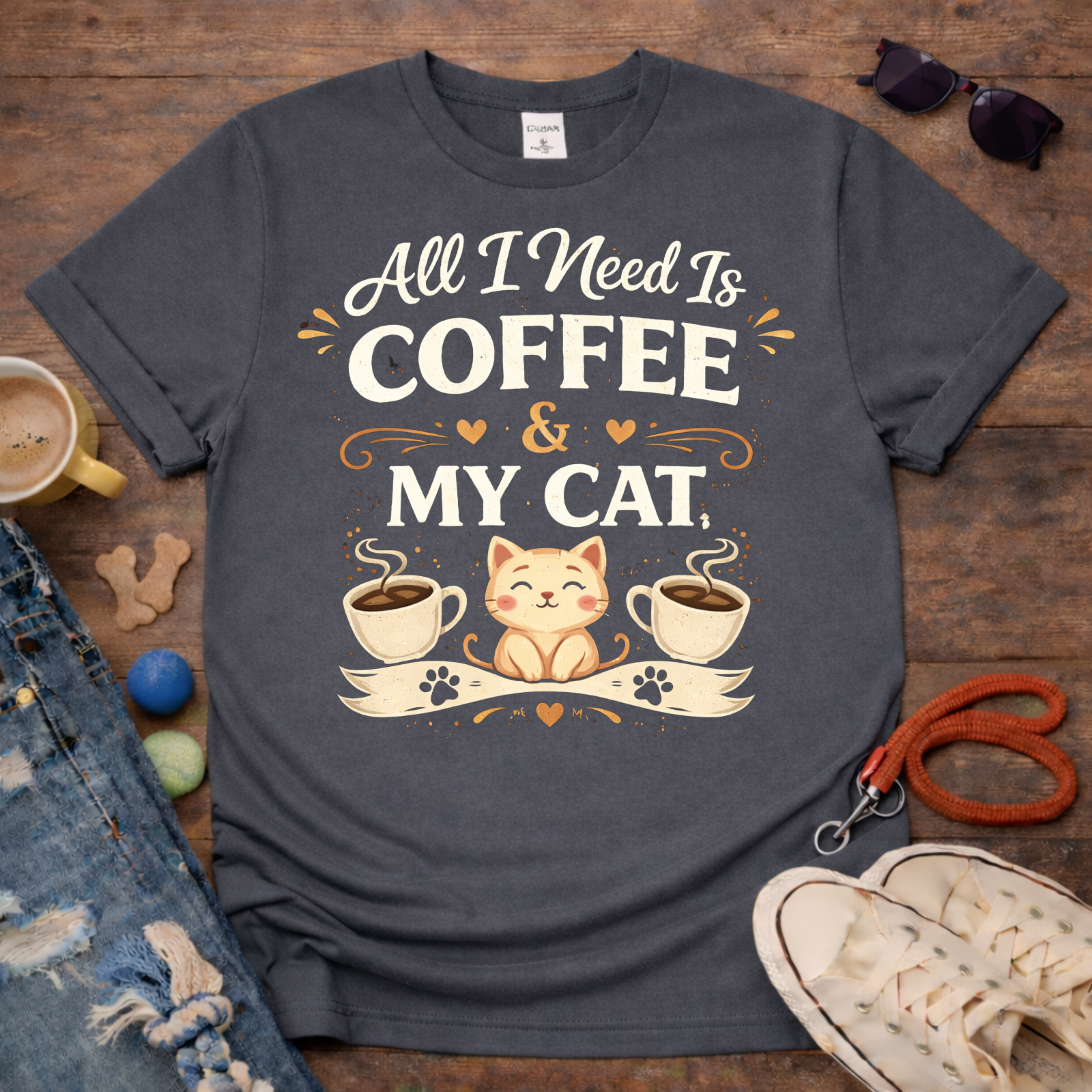 ☕❤️Coffee and My Cat T-Shirt❤️☕