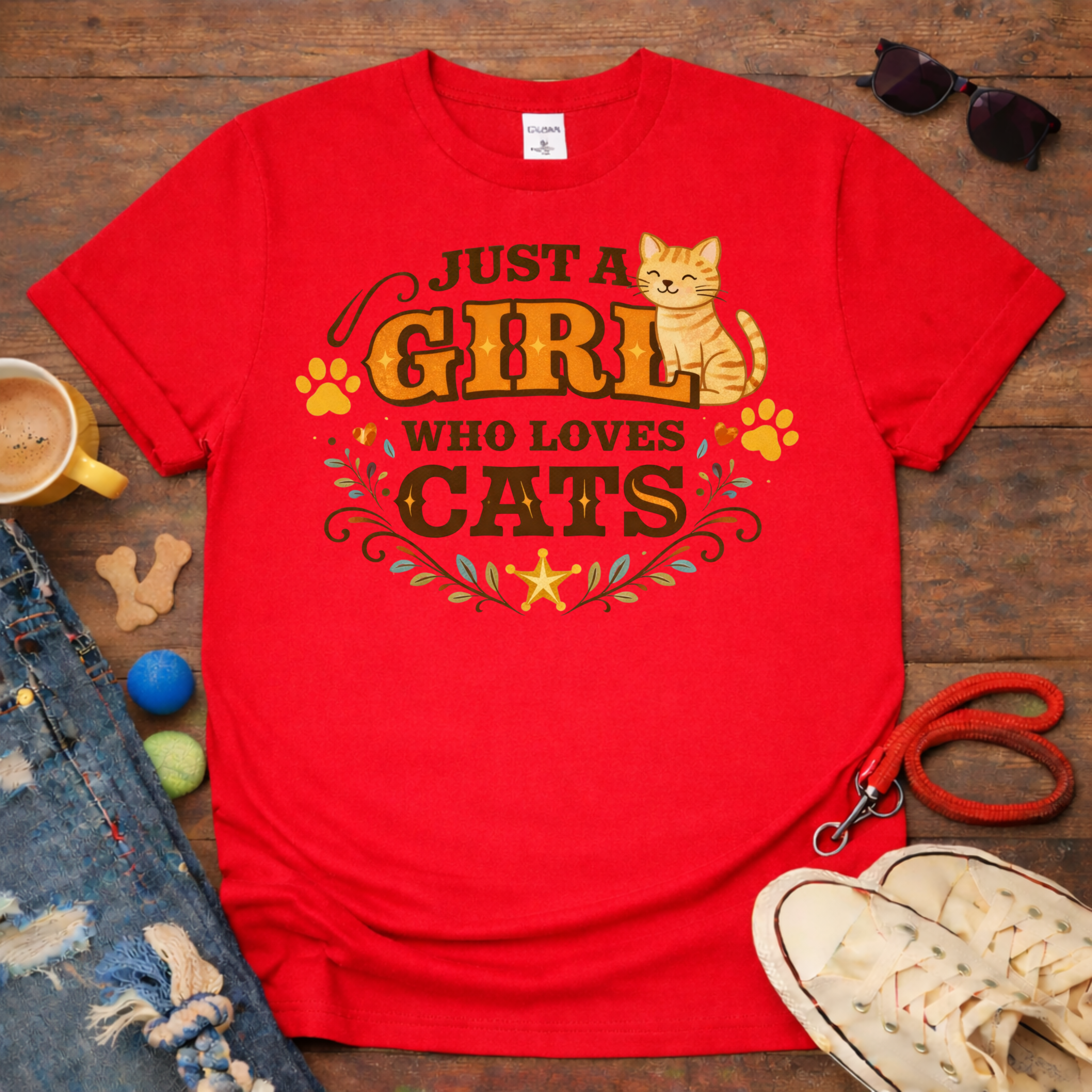 Girl who Loves Cats T-Shirt