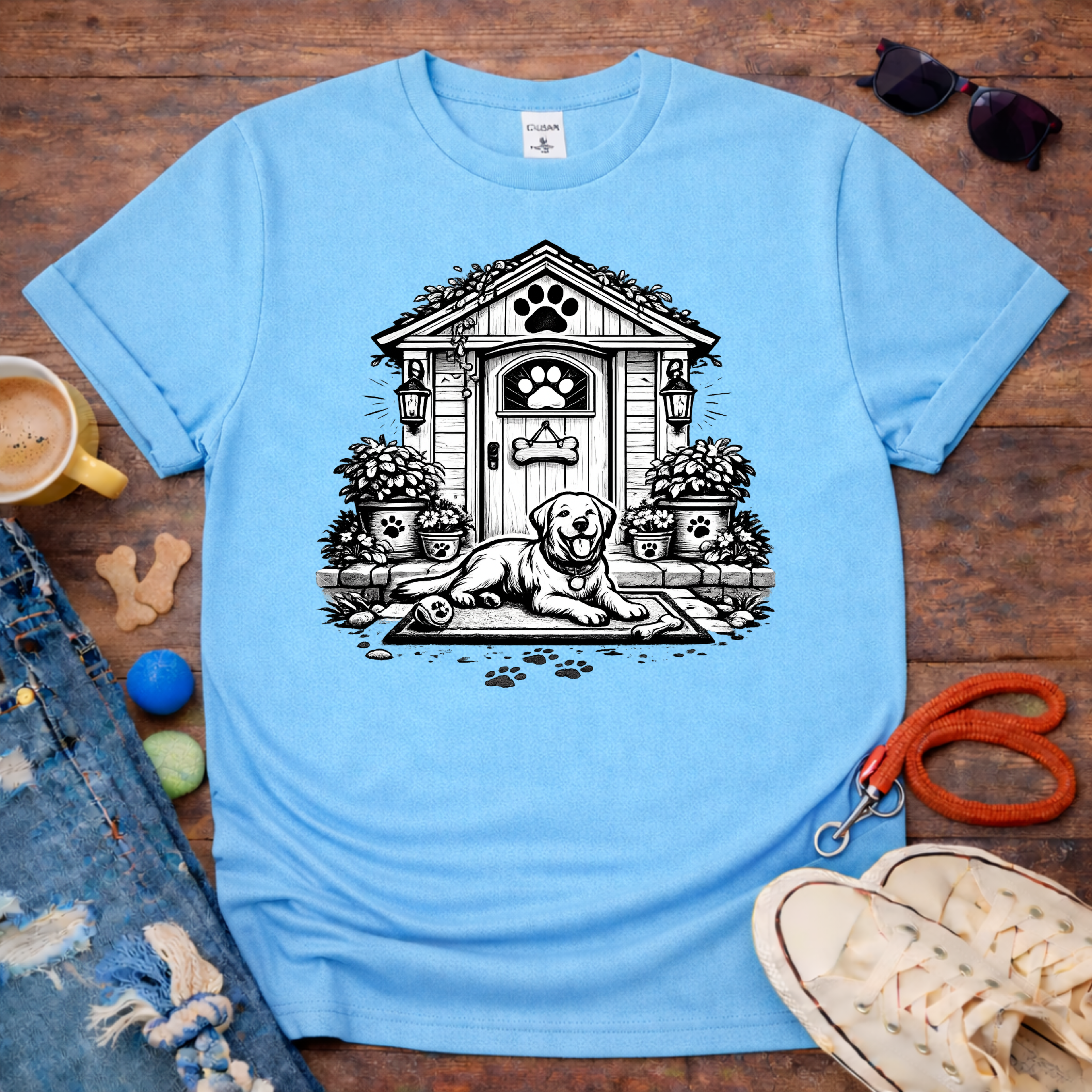 Dog in front of the door T-Shirt