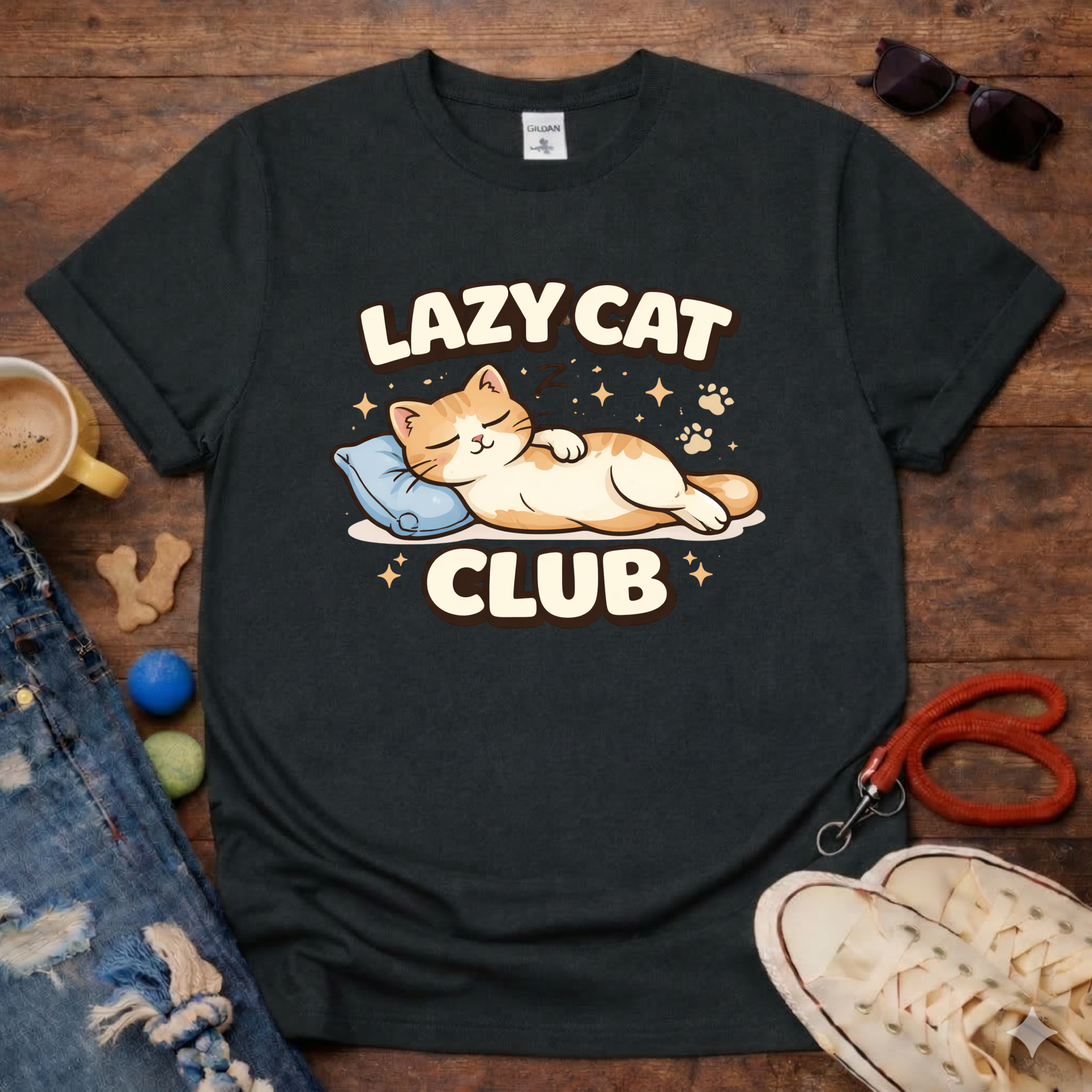 Lazy cat T-shirt