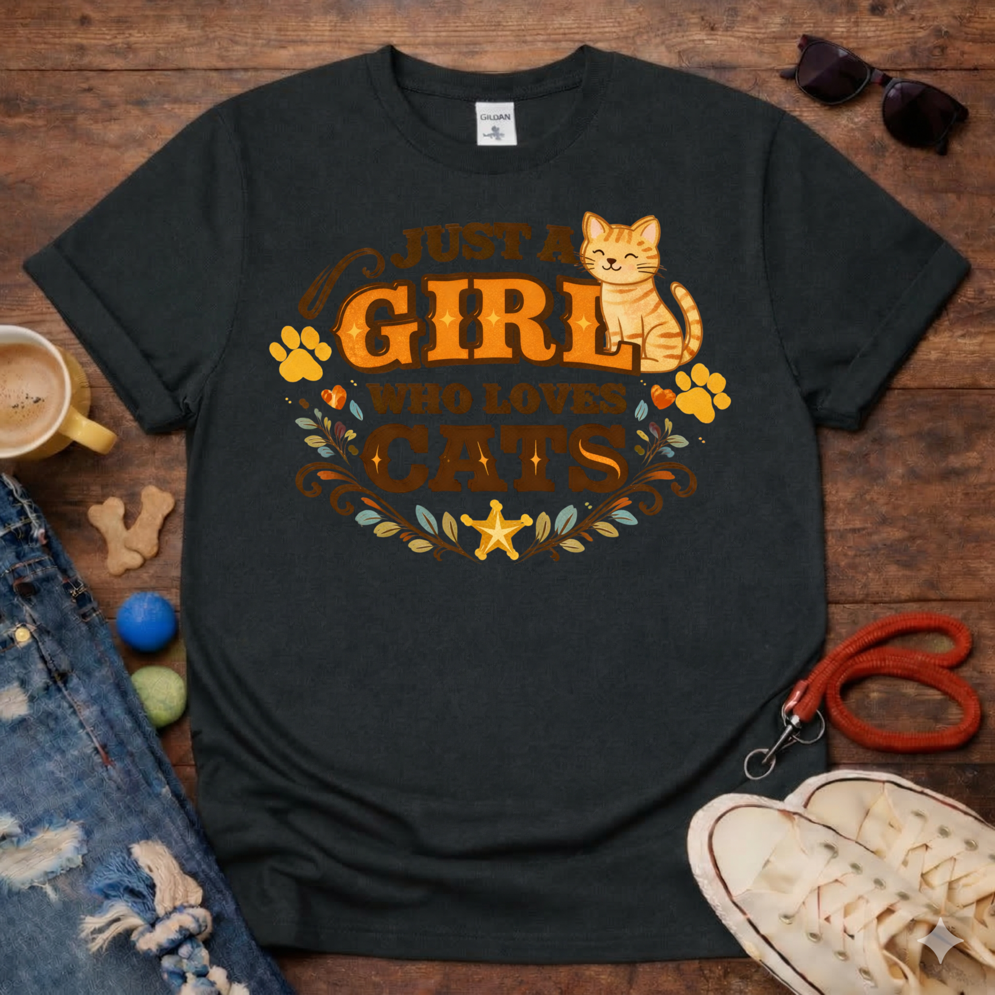 Girl who Loves Cats T-Shirt