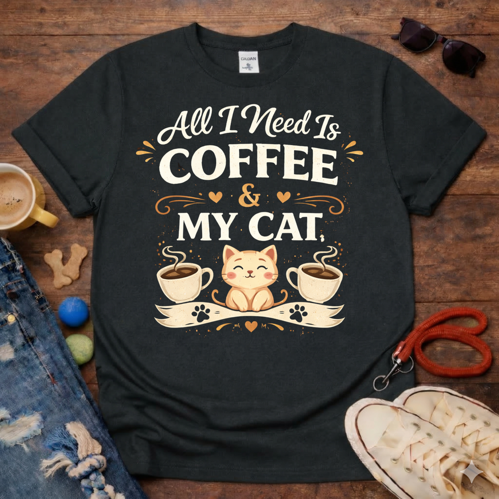 ☕❤️Coffee and My Cat T-Shirt❤️☕