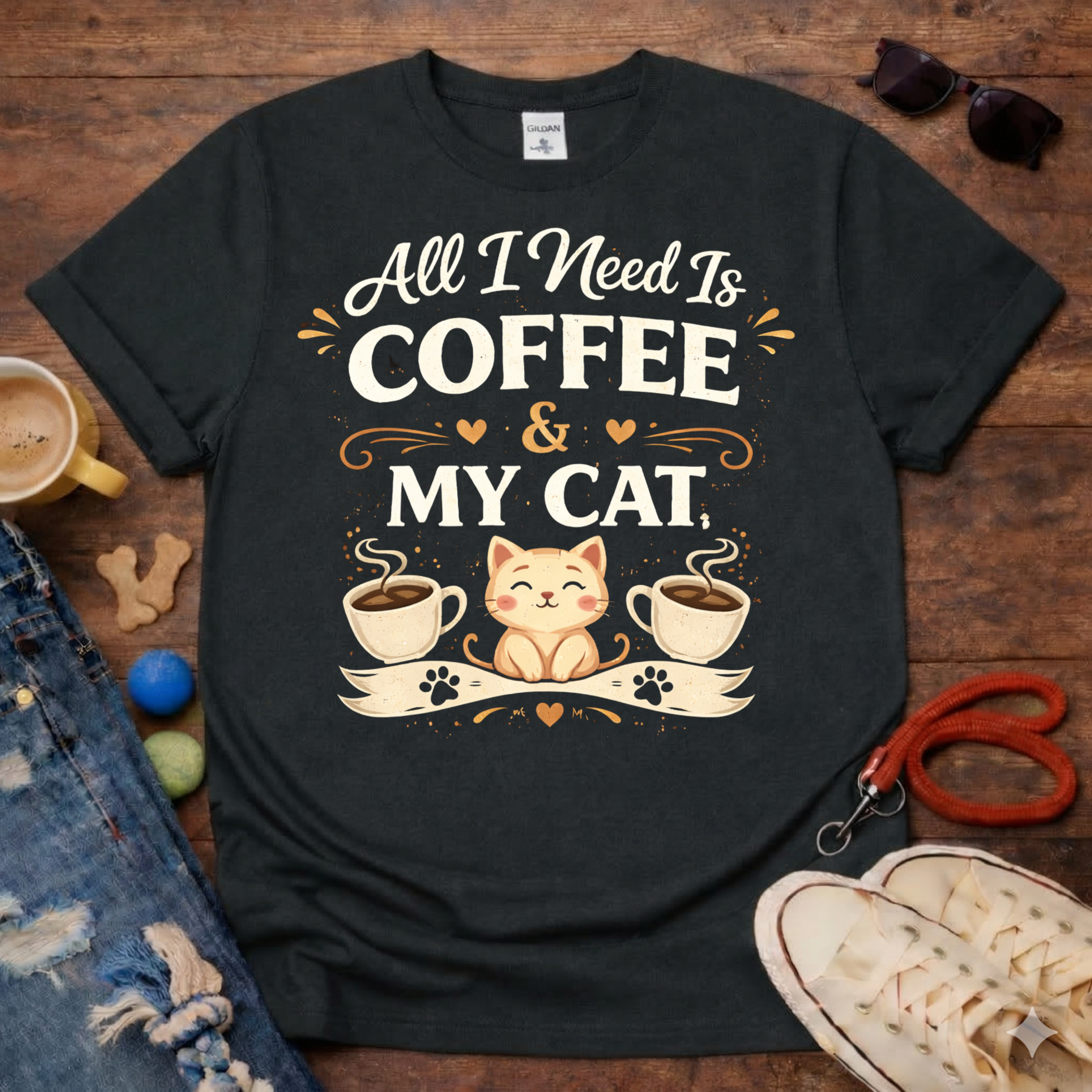 ☕❤️Coffee and My Cat T-Shirt❤️☕