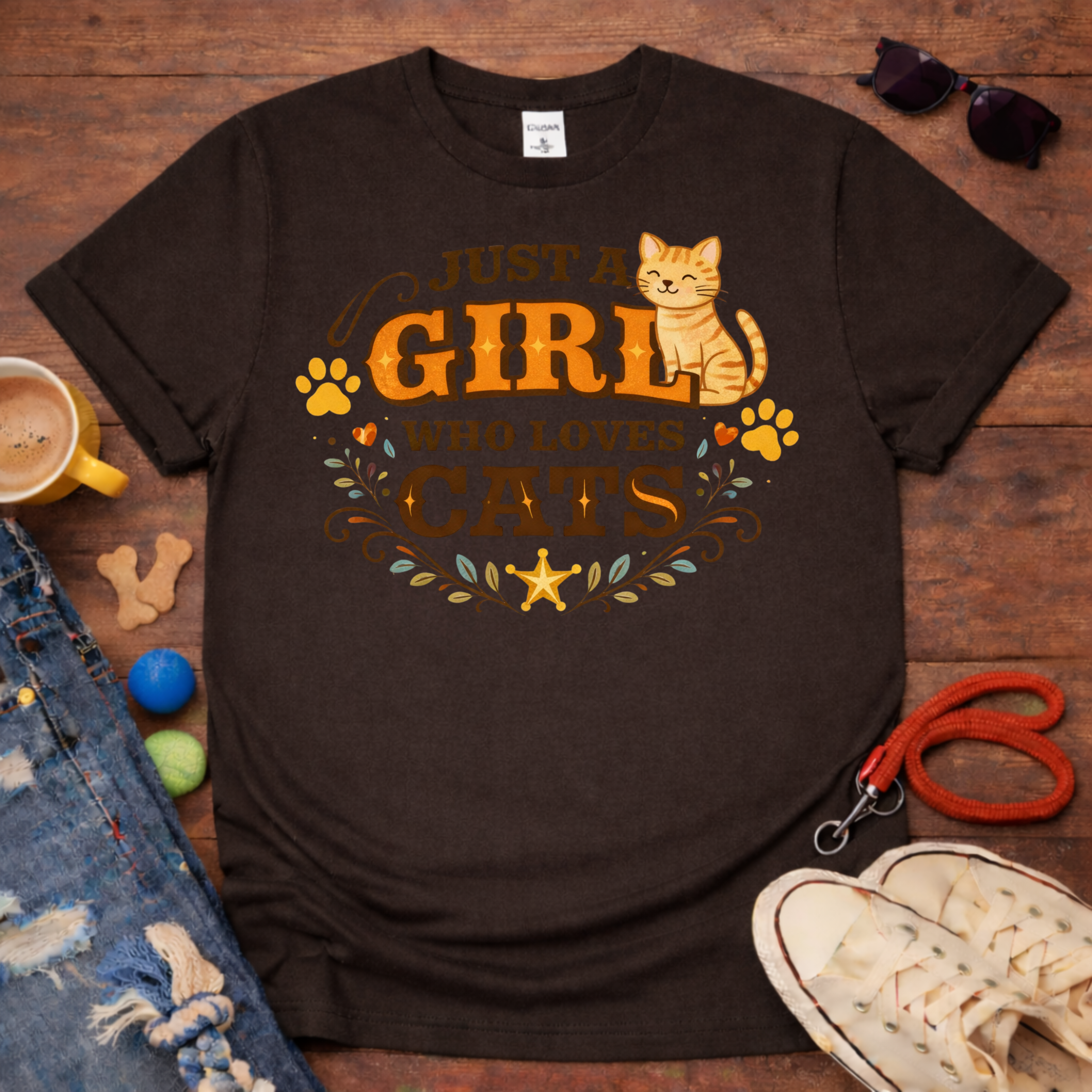 Girl who Loves Cats T-Shirt