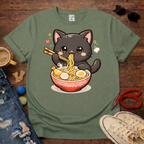 Cute Cat eating noodles T-Shirt