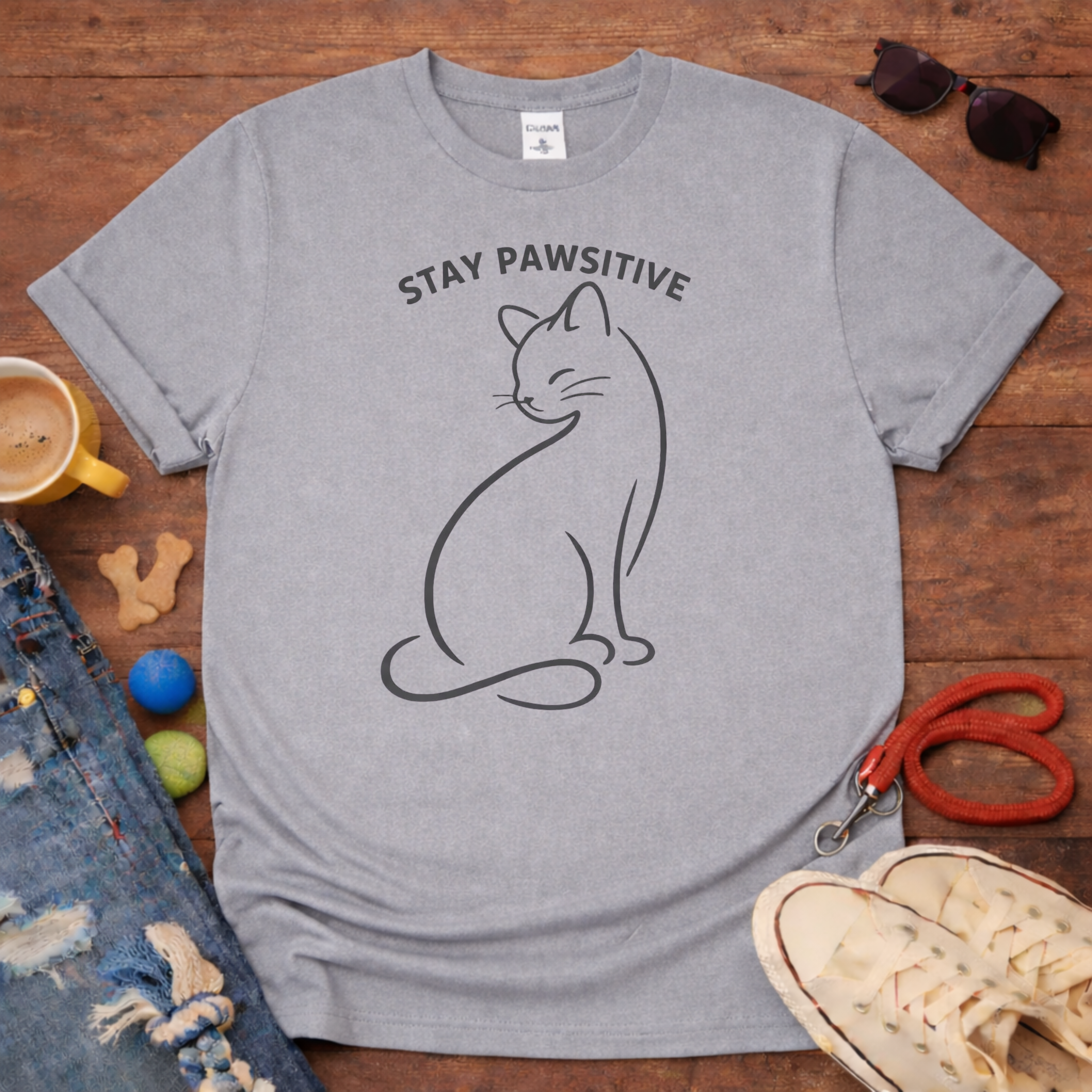Single line cat T-Shirt