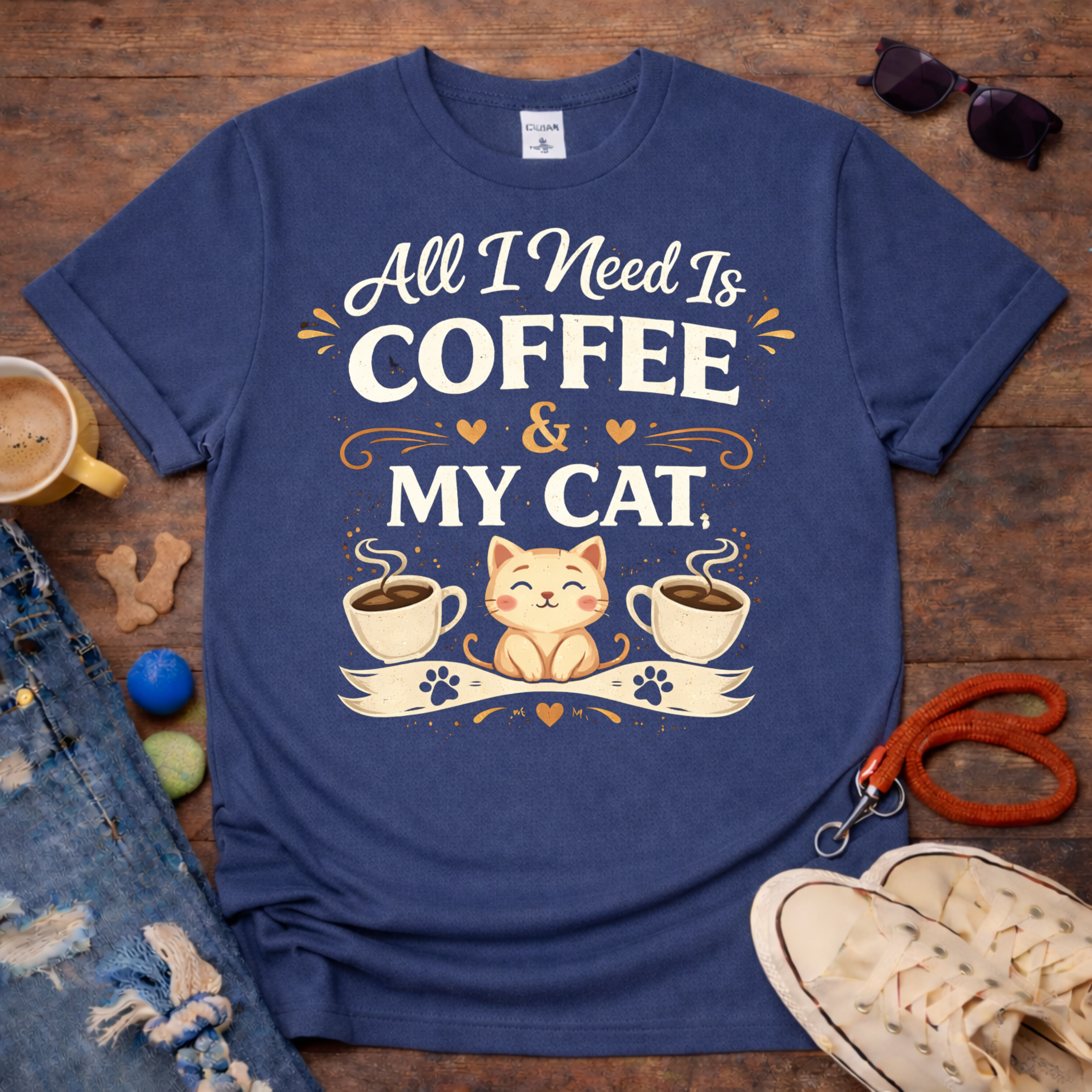 ☕❤️Coffee and My Cat T-Shirt❤️☕