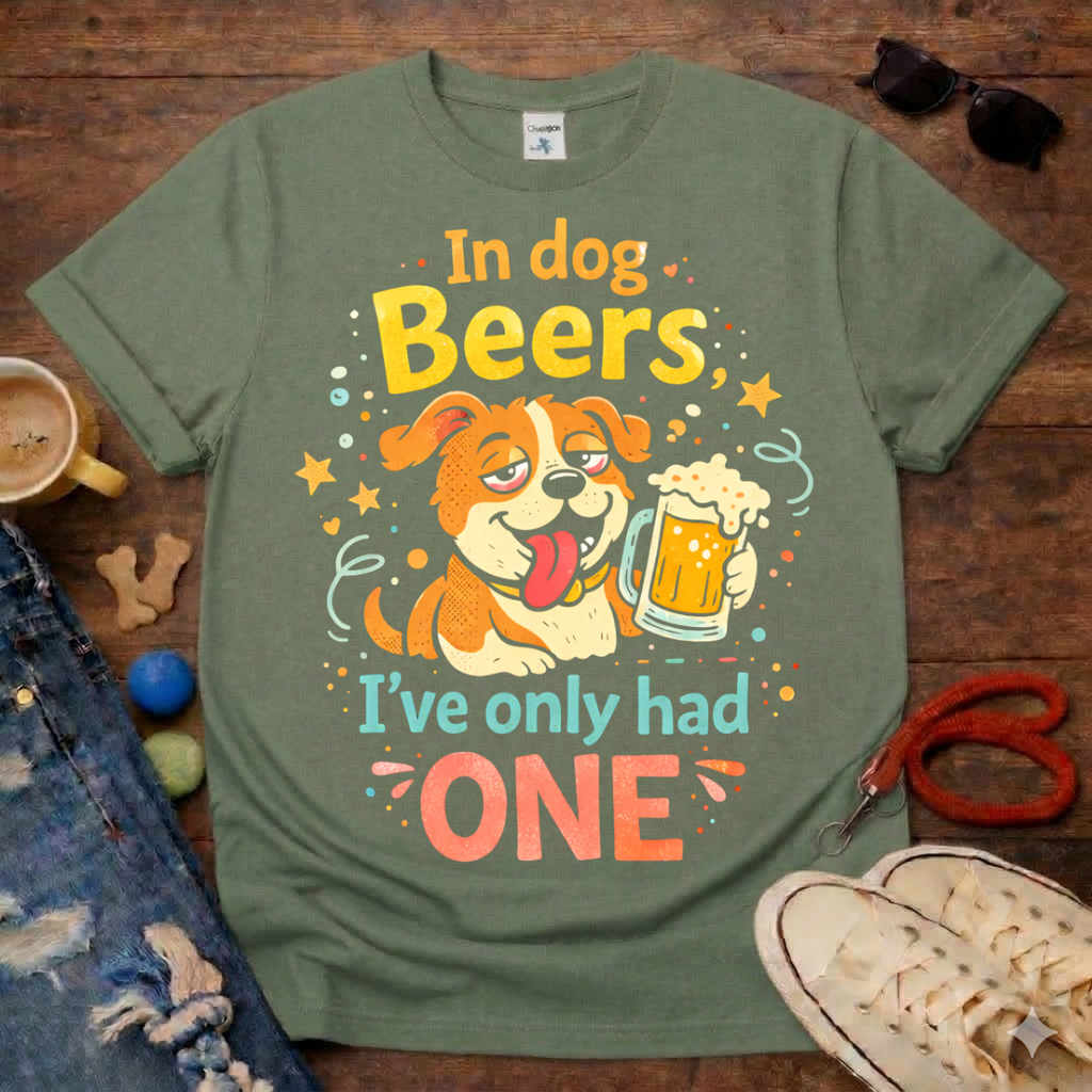 In Dog Beers T-Shirt๐ โ Our Happy Paw