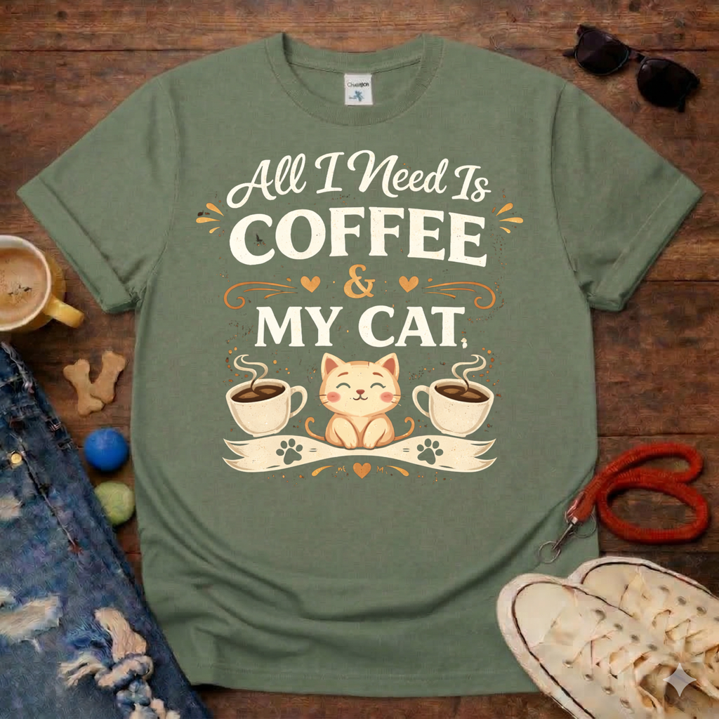 ☕❤️Coffee and My Cat T-Shirt❤️☕