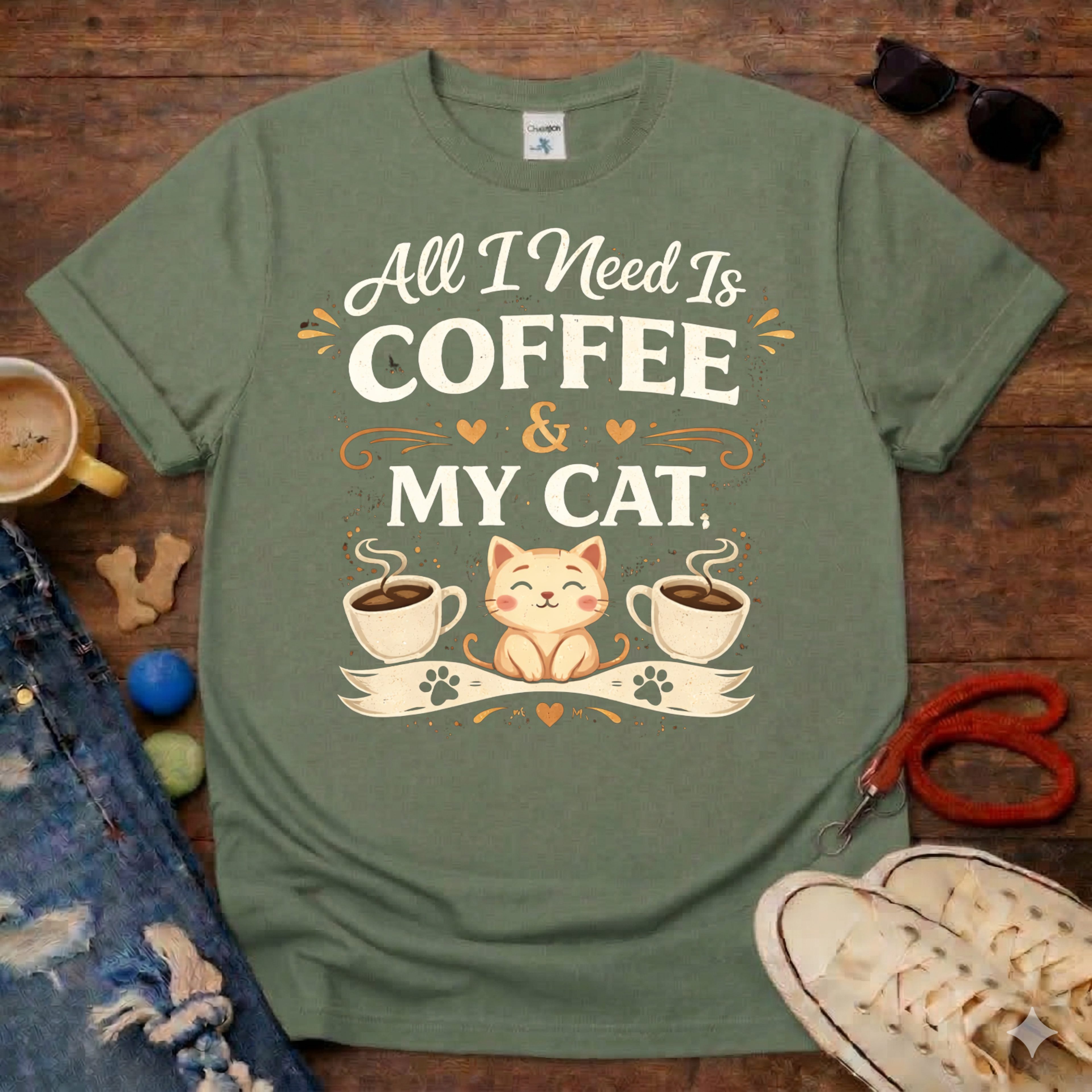 ☕❤️Coffee and My Cat T-Shirt❤️☕