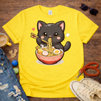 Cute Cat eating noodles T-Shirt