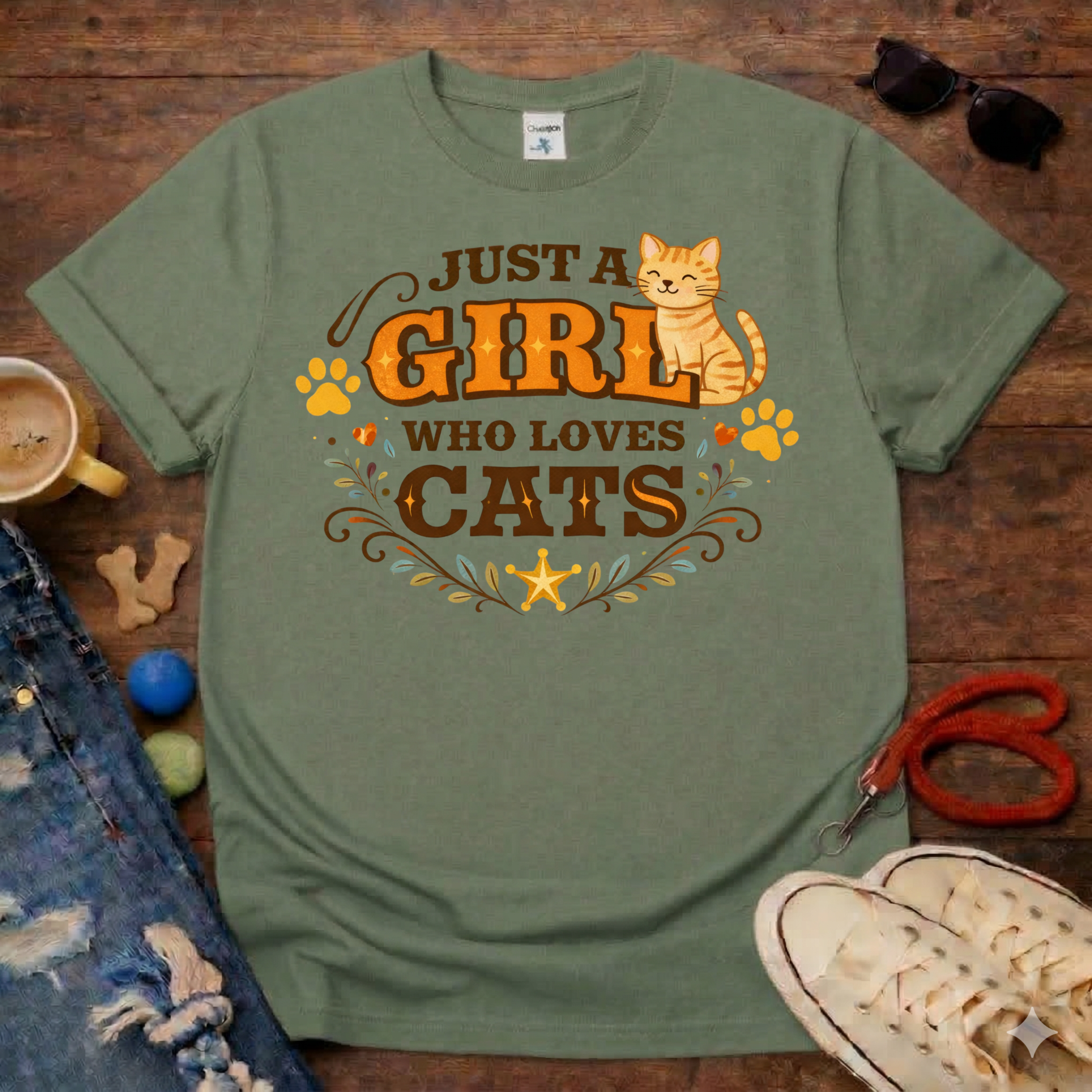 Girl who Loves Cats T-Shirt
