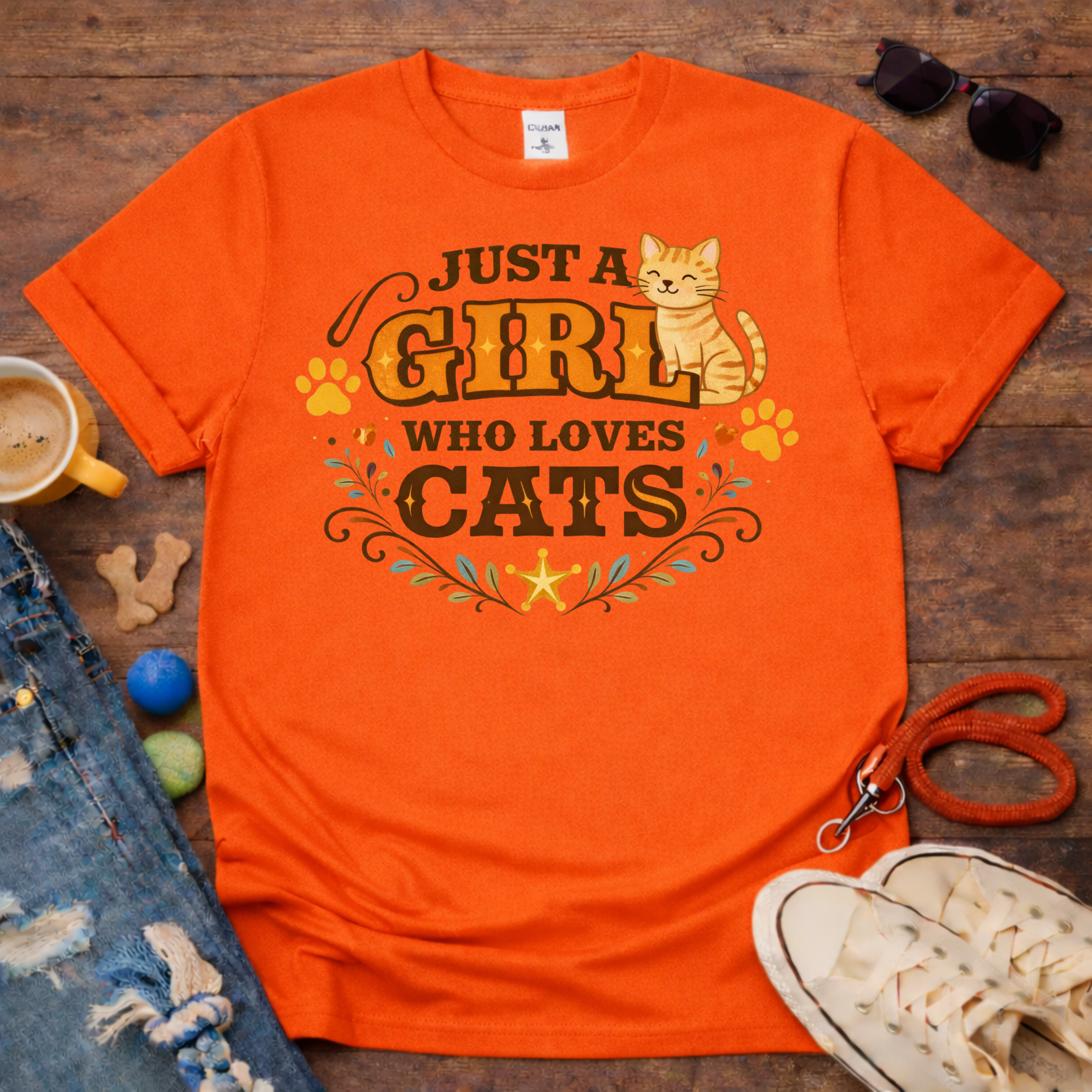 Girl who Loves Cats T-Shirt