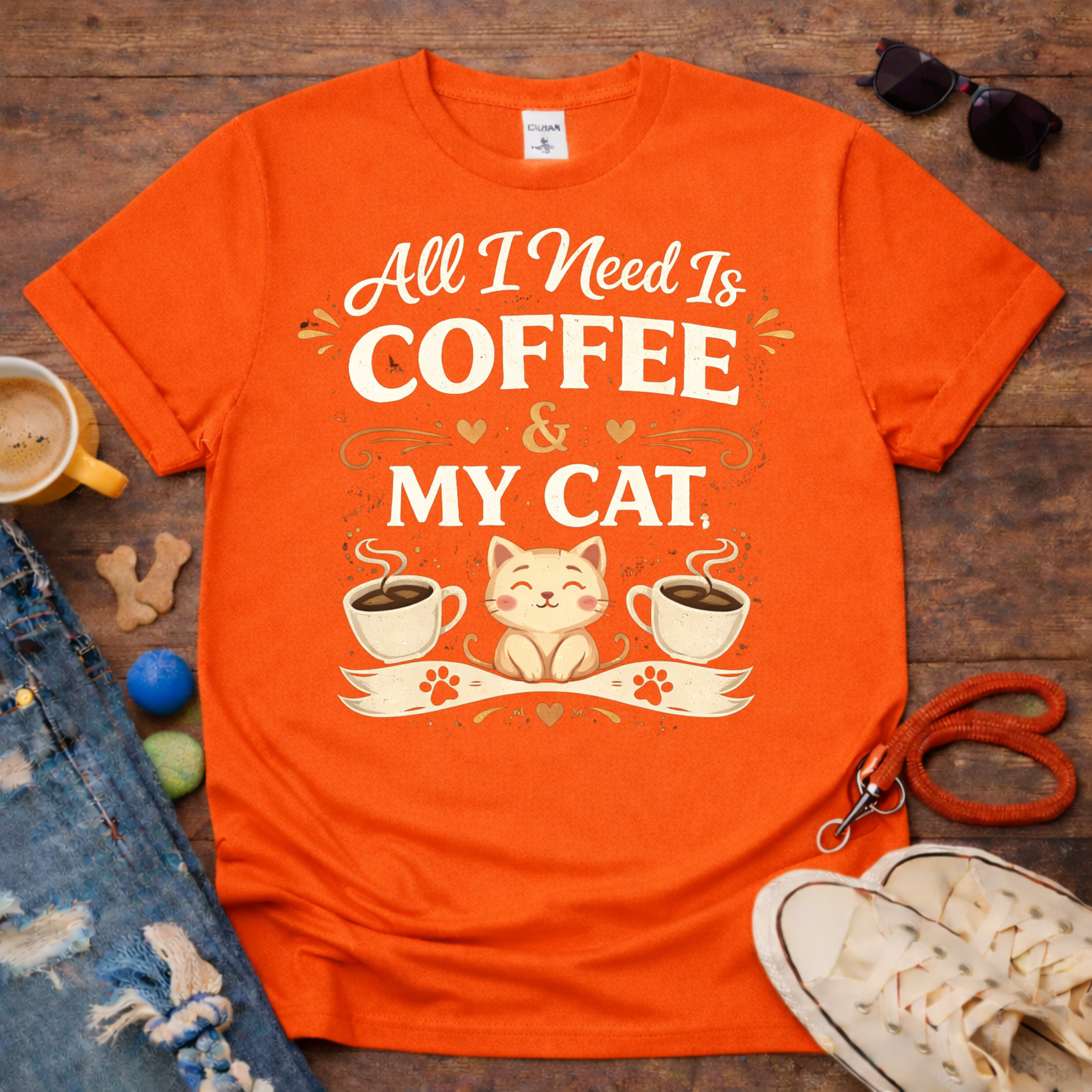 ☕❤️Coffee and My Cat T-Shirt❤️☕