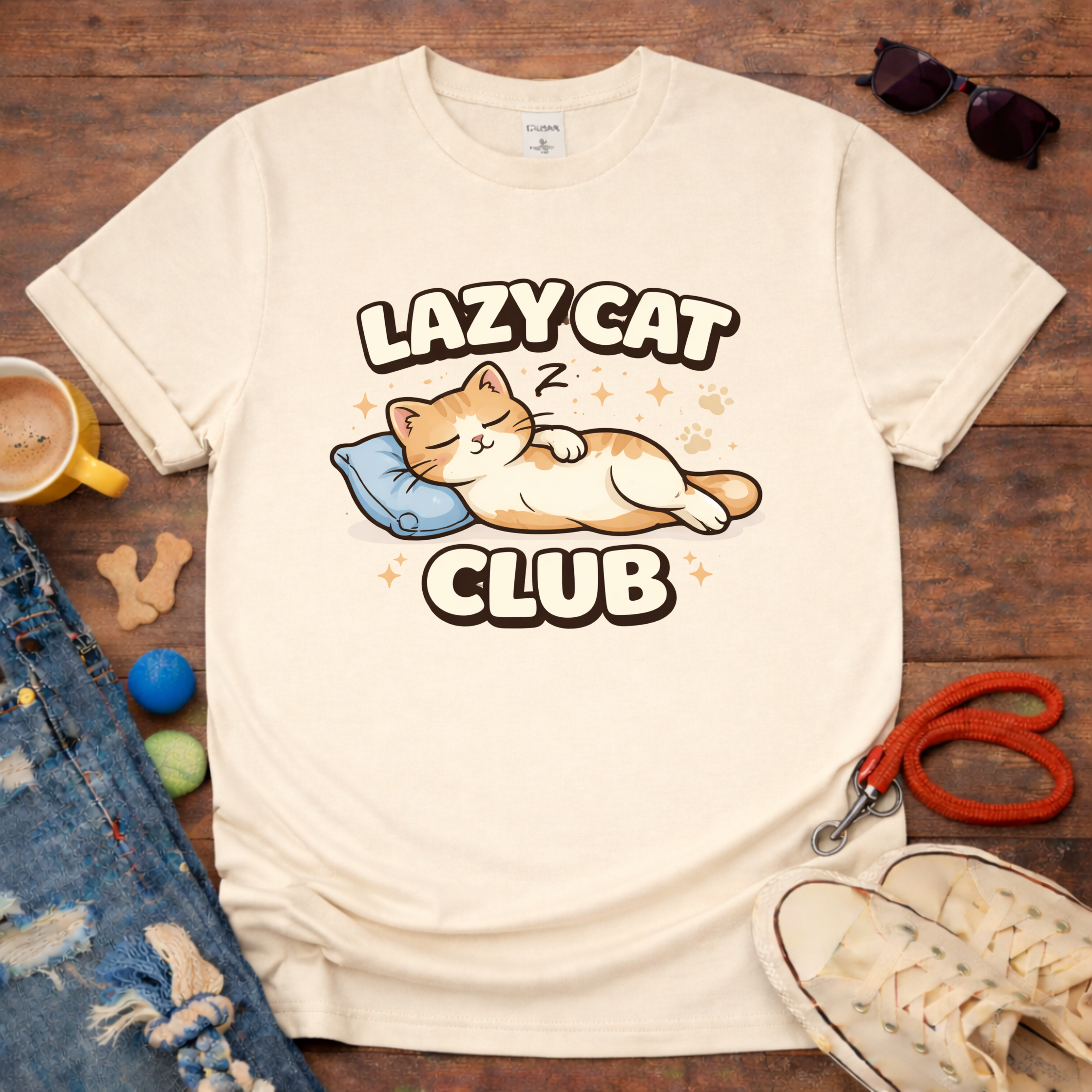 Lazy cat T-shirt