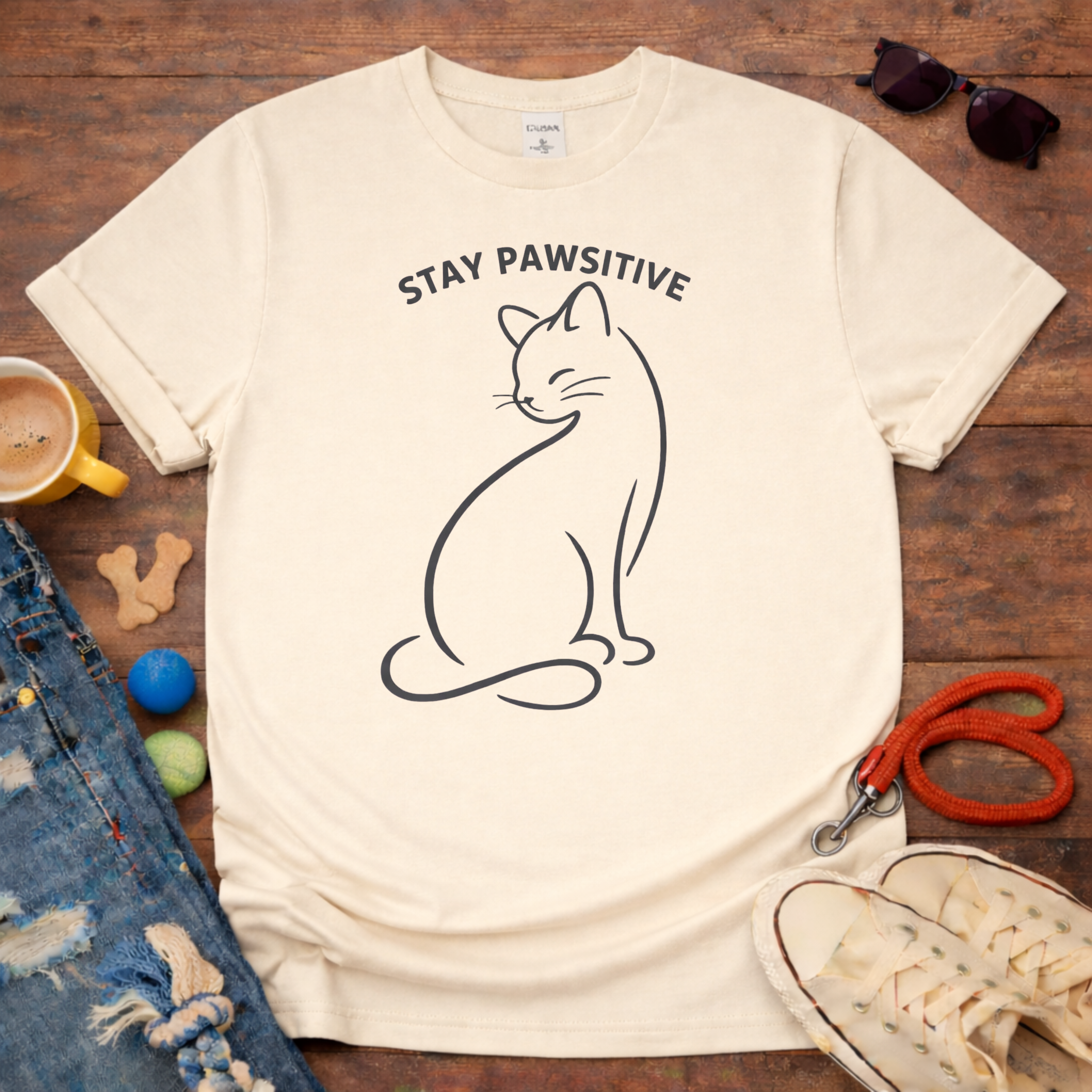 Single line cat T-Shirt