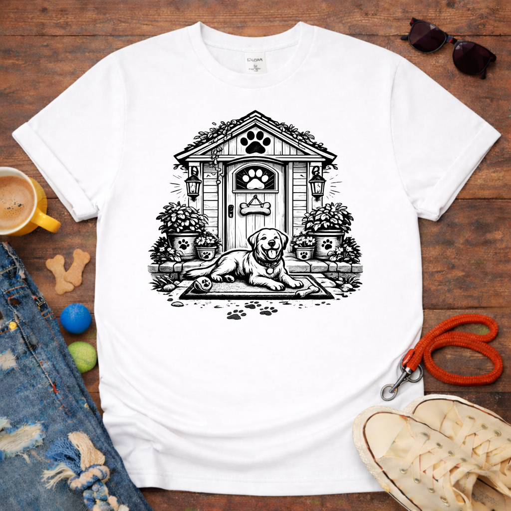 Dog in front of the door T-Shirt