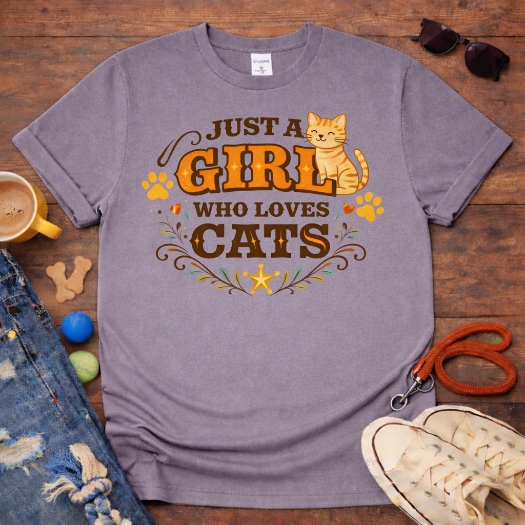 Girl who Loves Cats T-Shirt