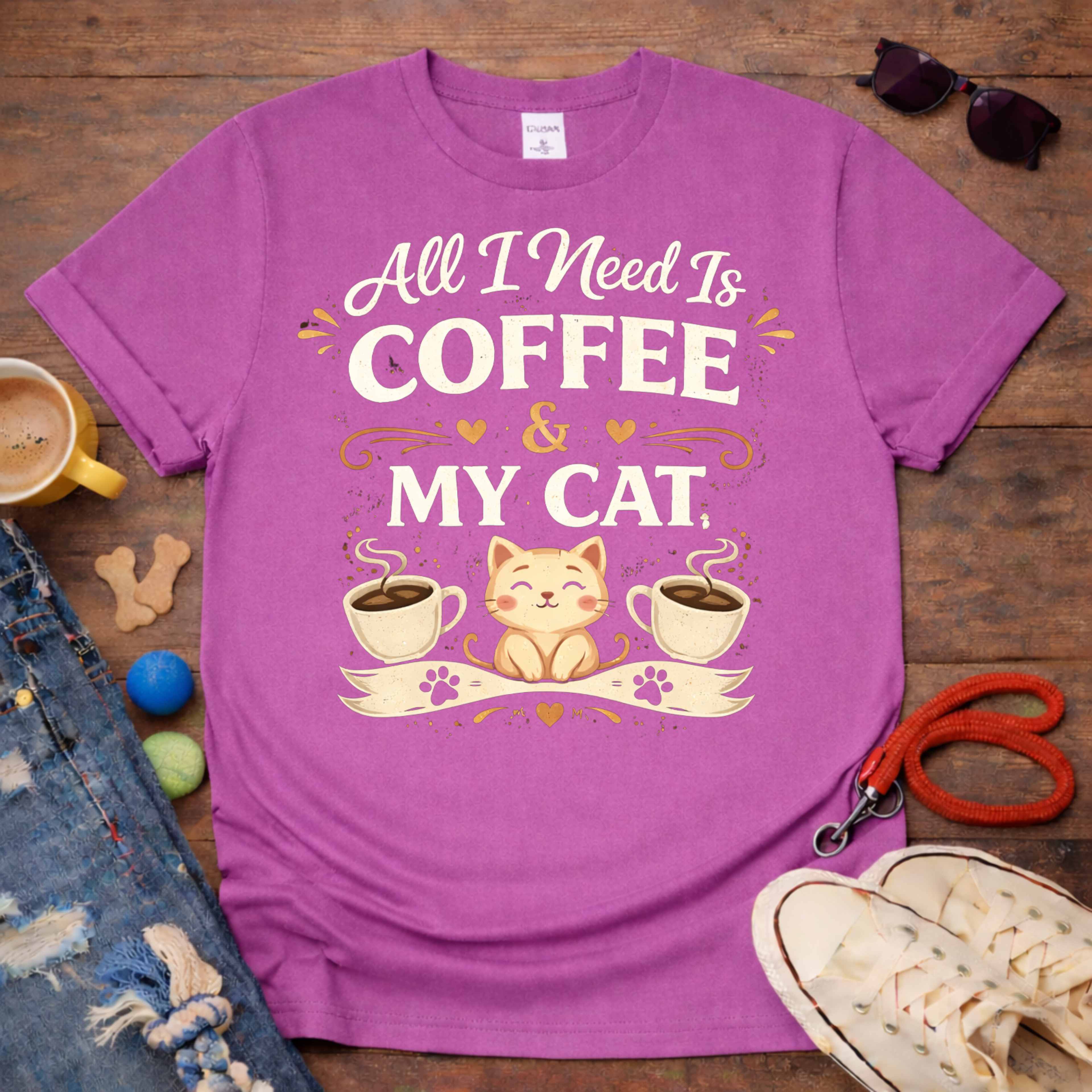 ☕❤️Coffee and My Cat T-Shirt❤️☕