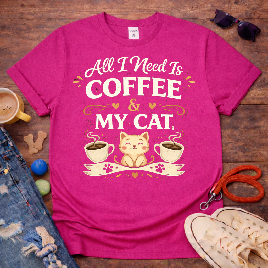 ☕❤️Coffee and My Cat T-Shirt❤️☕
