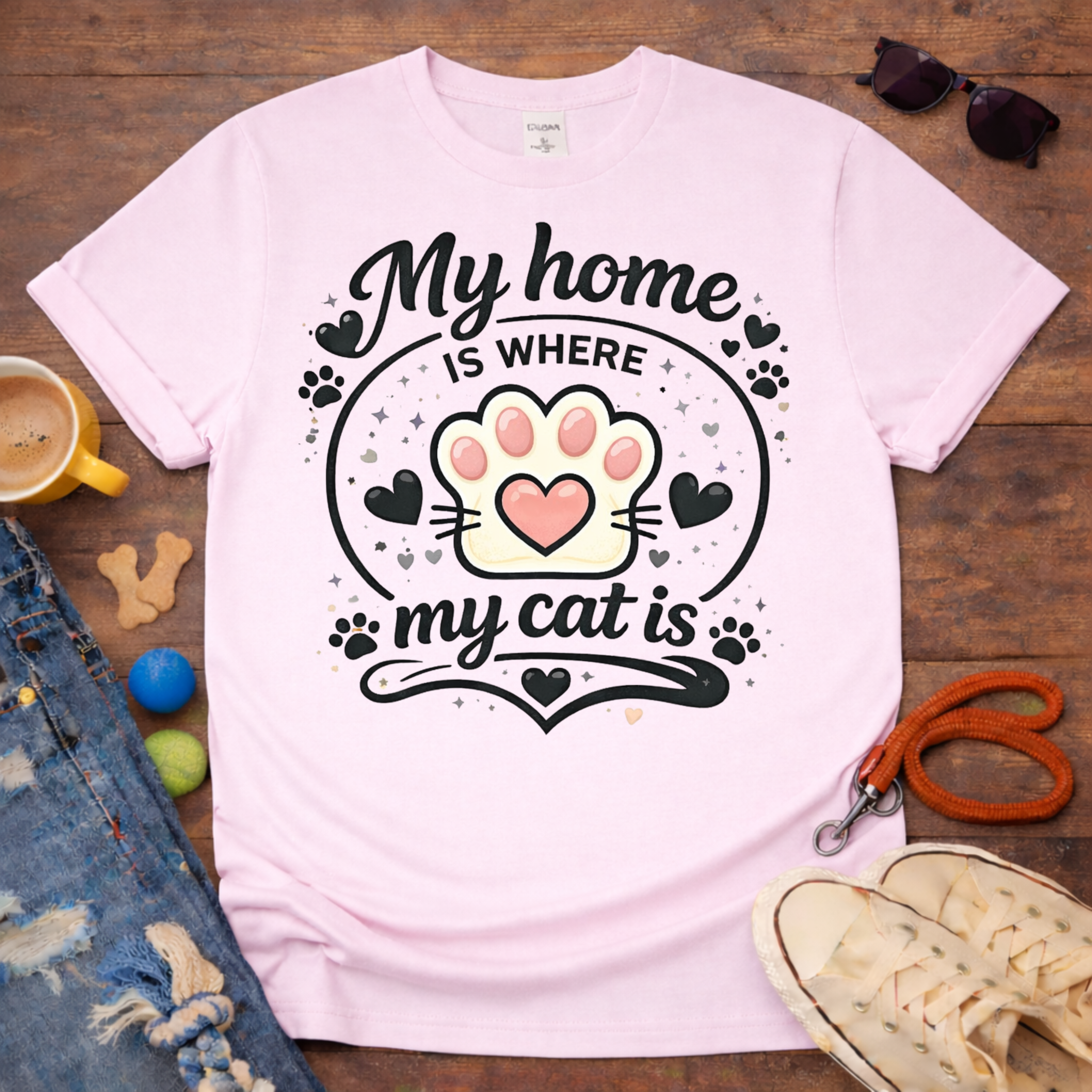 😻My home is Where my cat is T-shirt😻