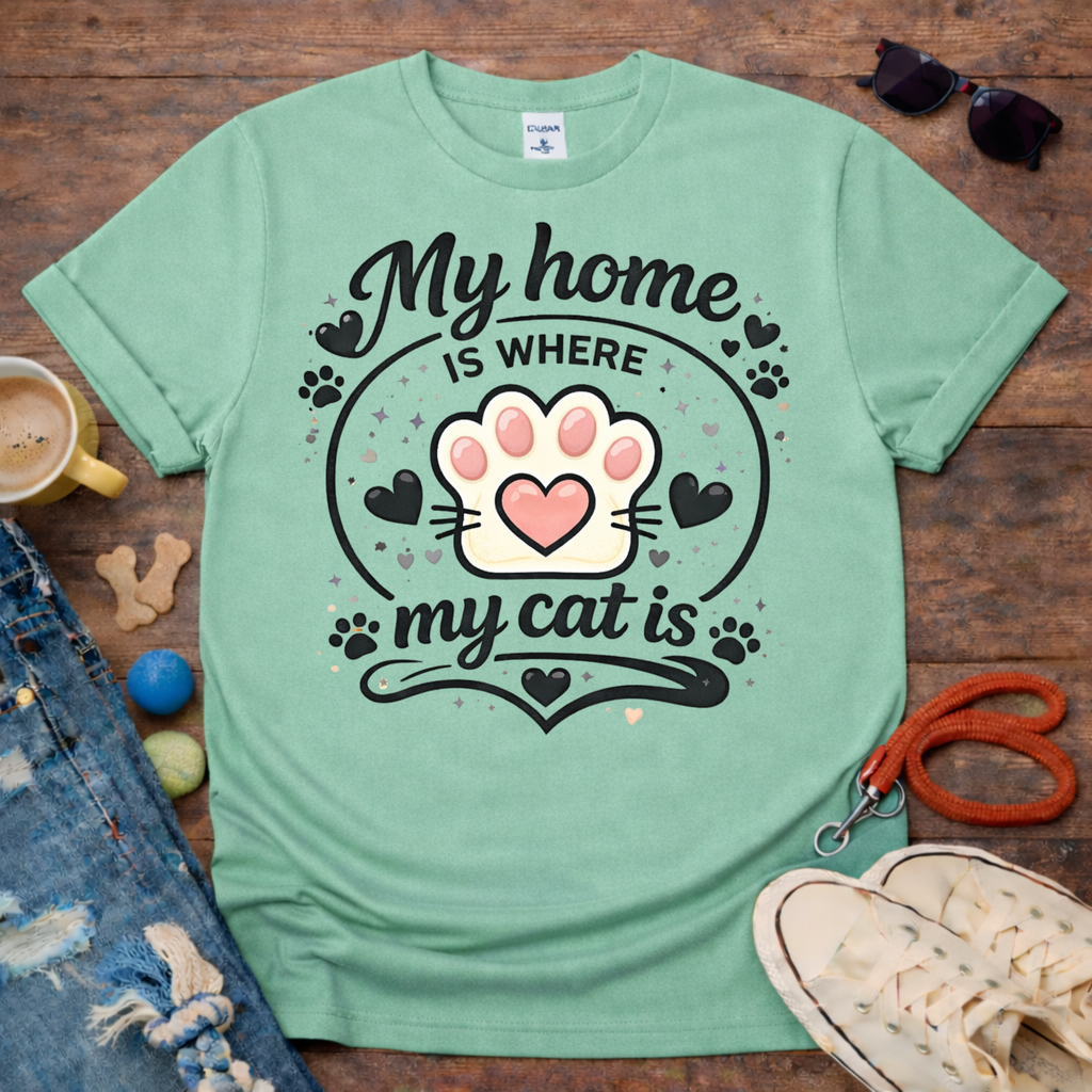 😻My home is Where my cat is T-shirt😻