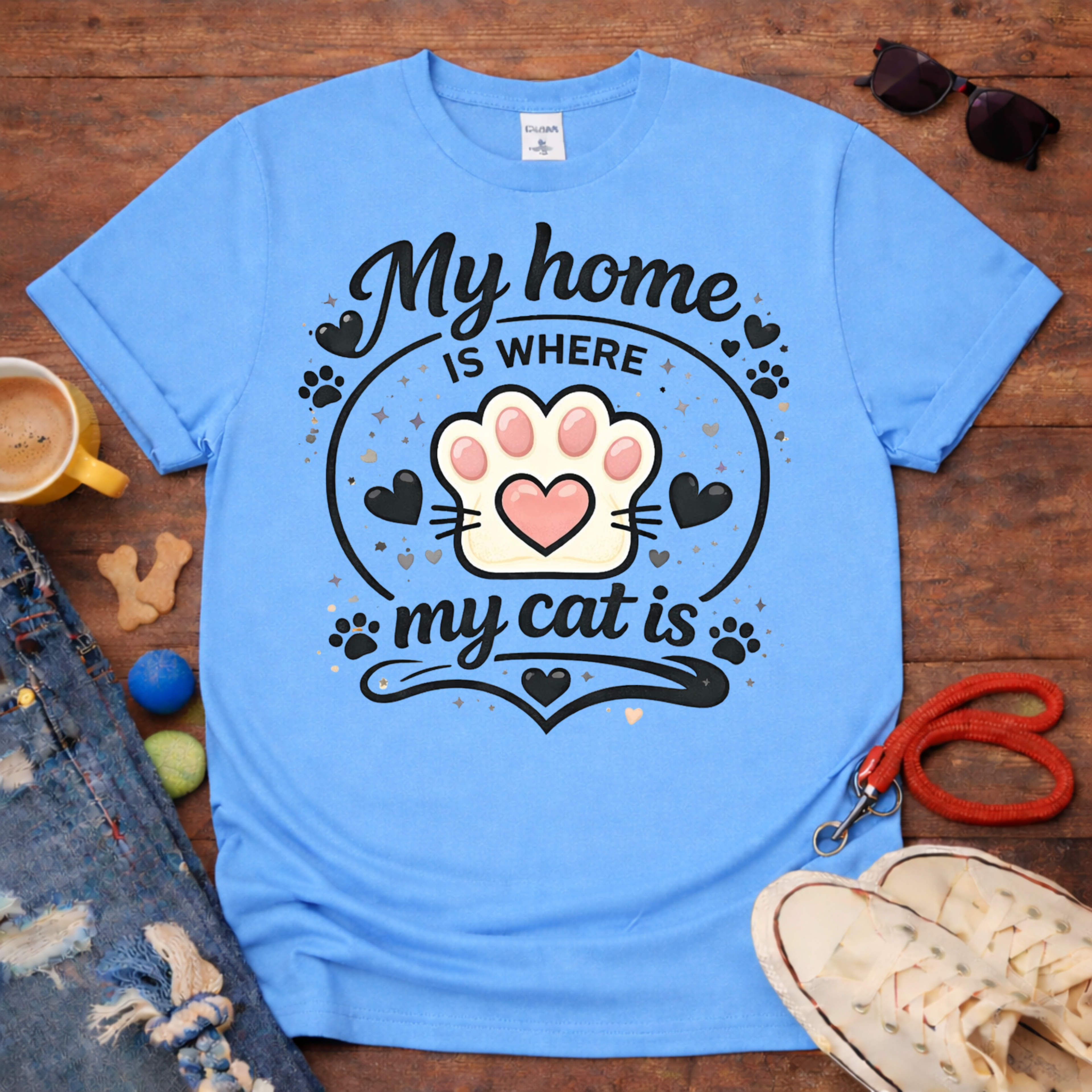 😻My home is Where my cat is T-shirt😻