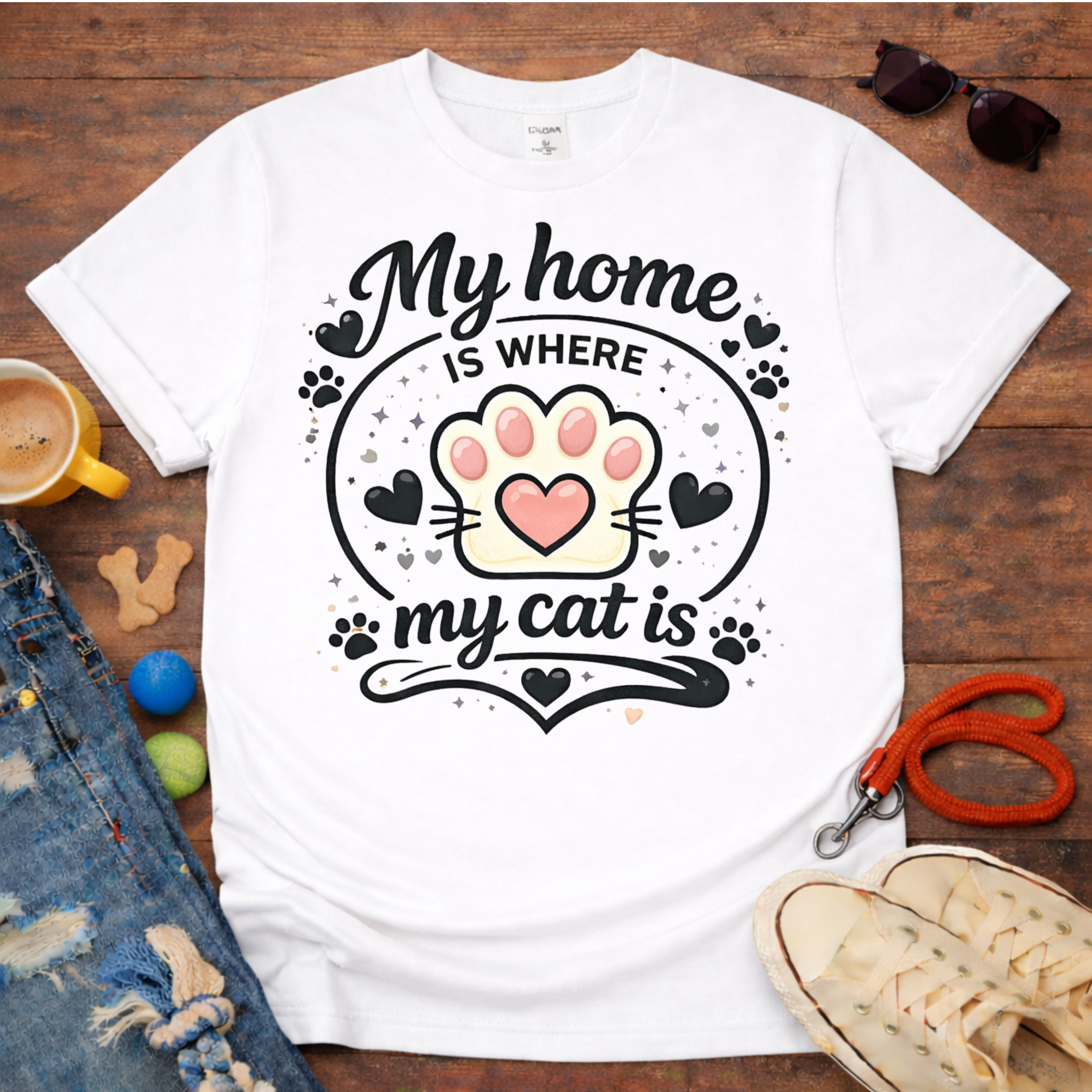 😻My home is Where my cat is T-shirt😻