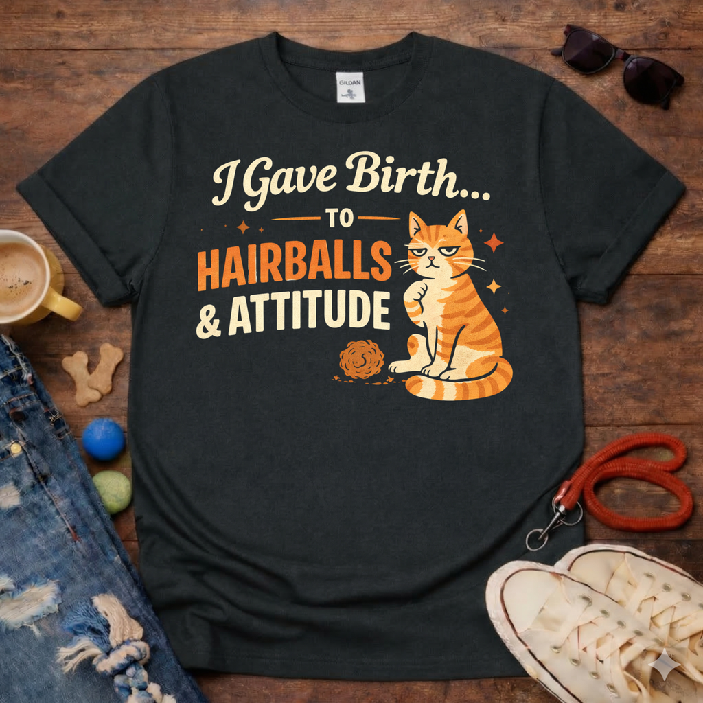 Hairball & Attitude  T-Shirt