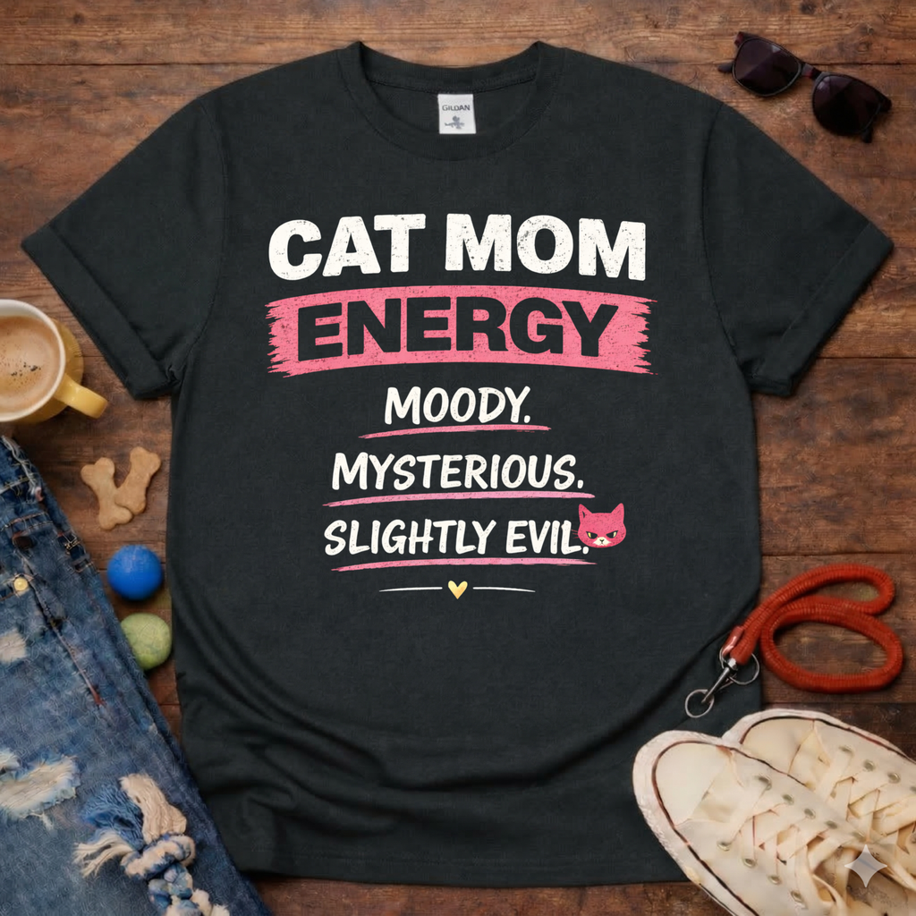 Cat Mom Energy T-Shirt