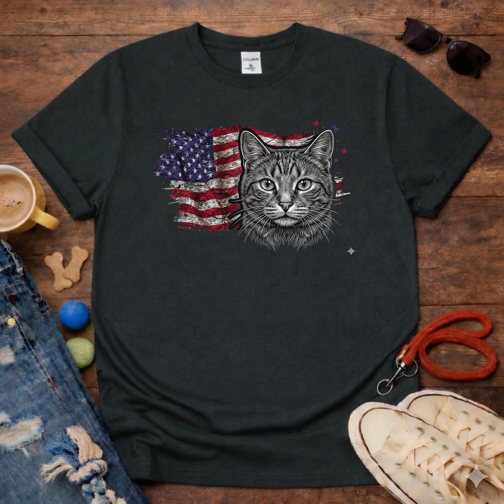 Cat & Flag T-Shirt