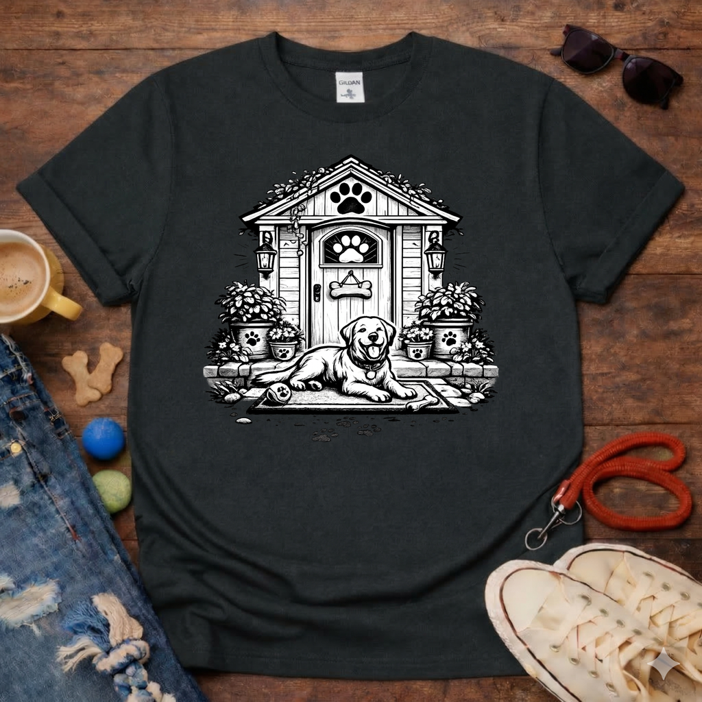 Dog in front of the door T-Shirt