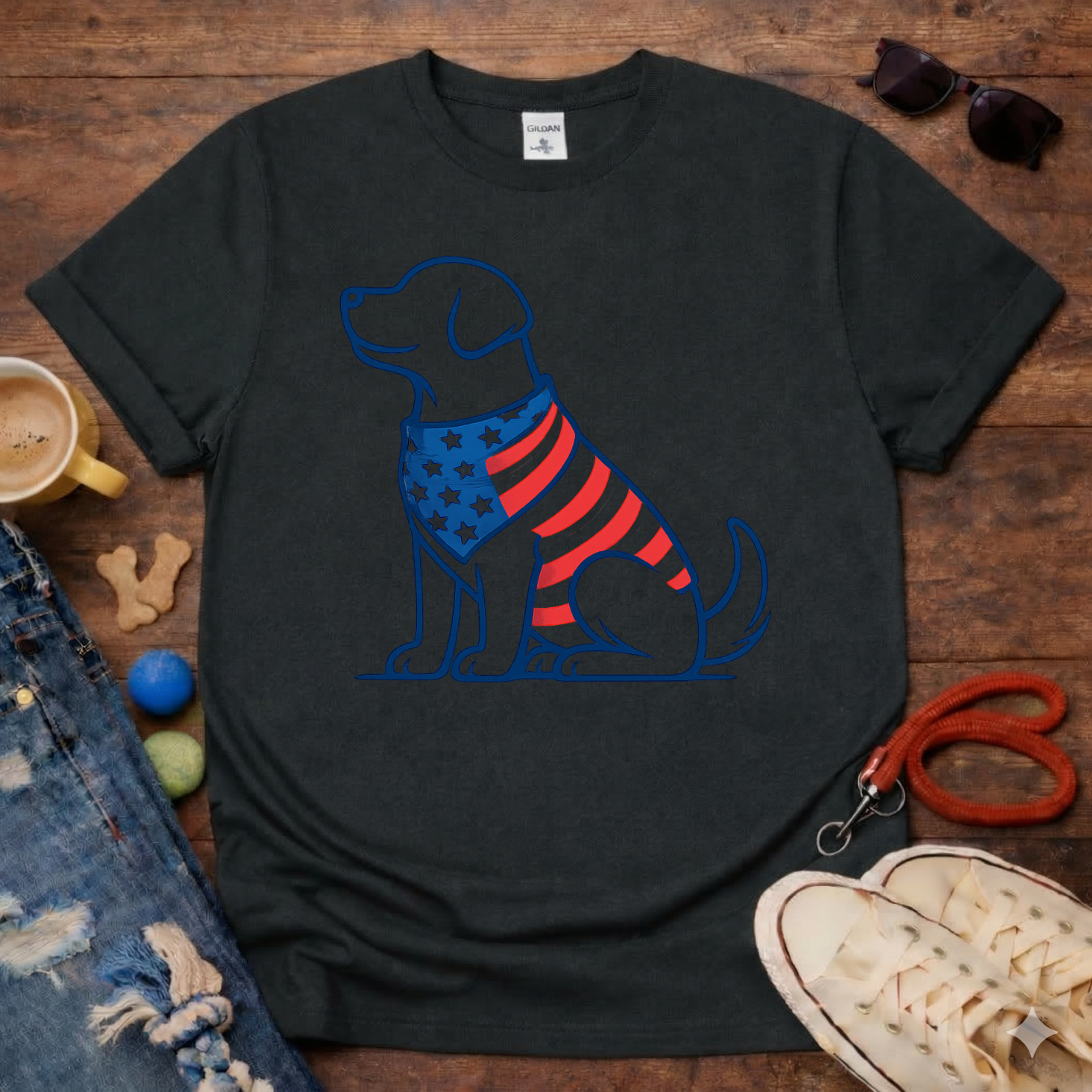 Dog and Flag T-Shirt