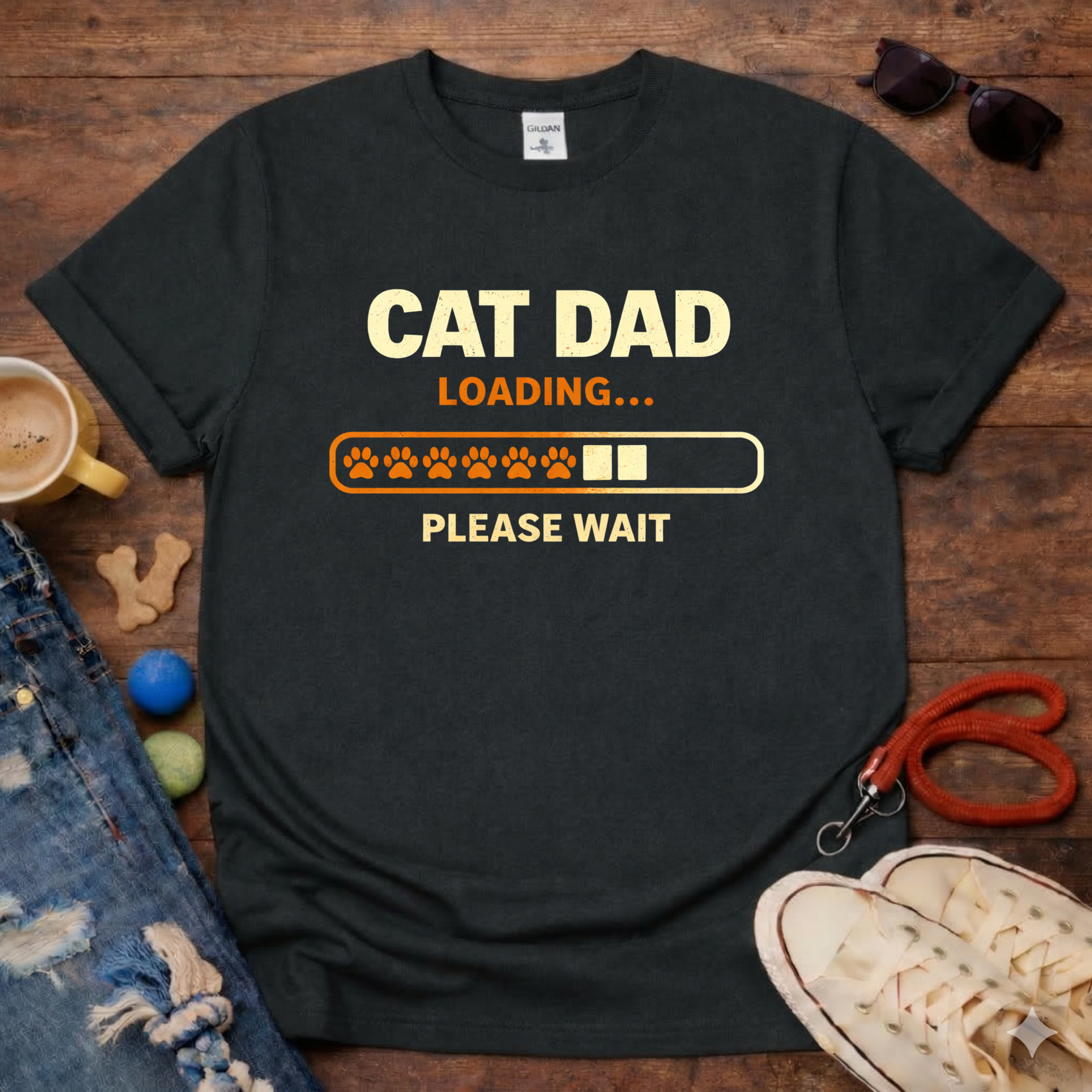 Cat Dad Loading T-Shirt