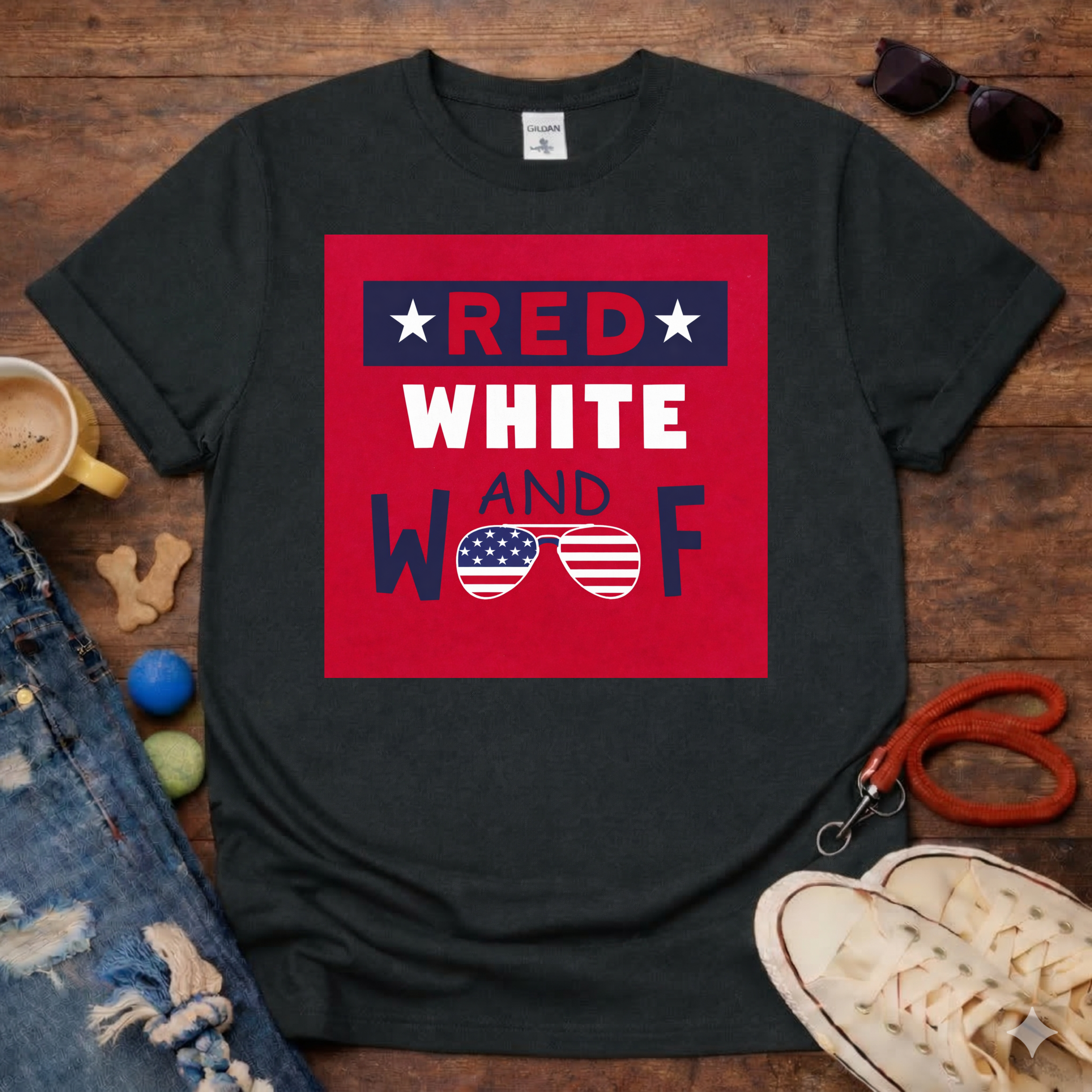 Red White and Woof 2 T-Shirt