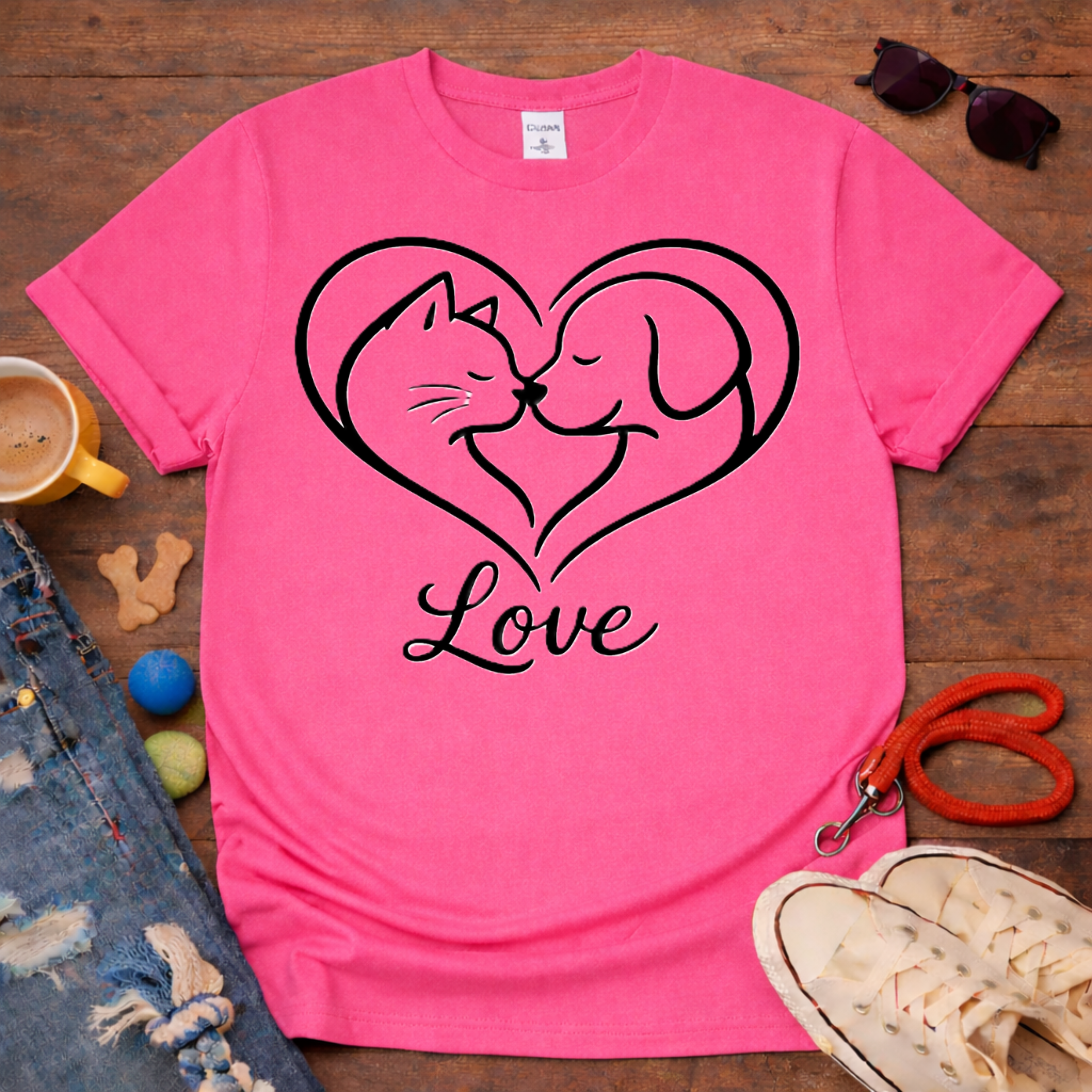 Cat dog love T-Shirt