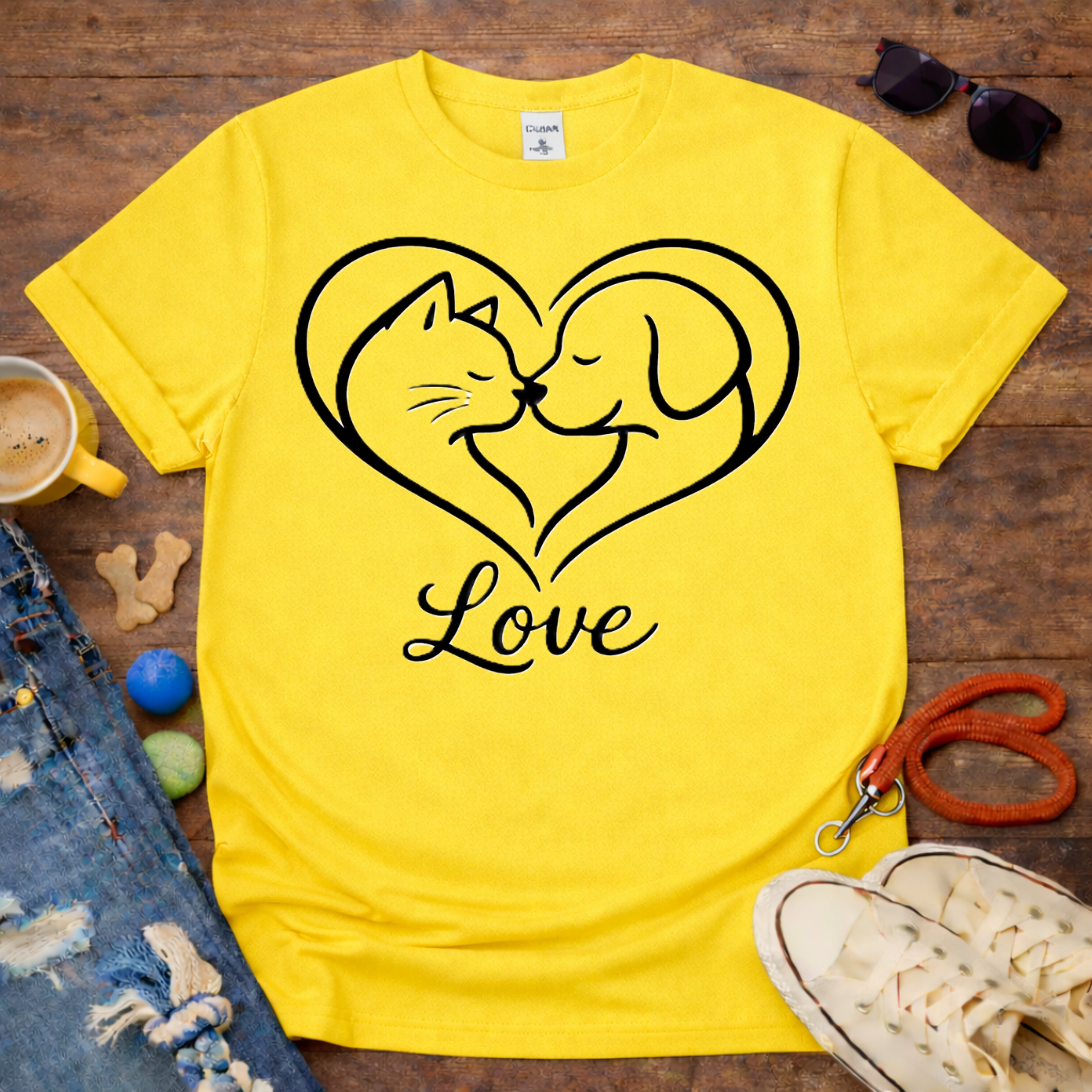 Cat dog love T-Shirt