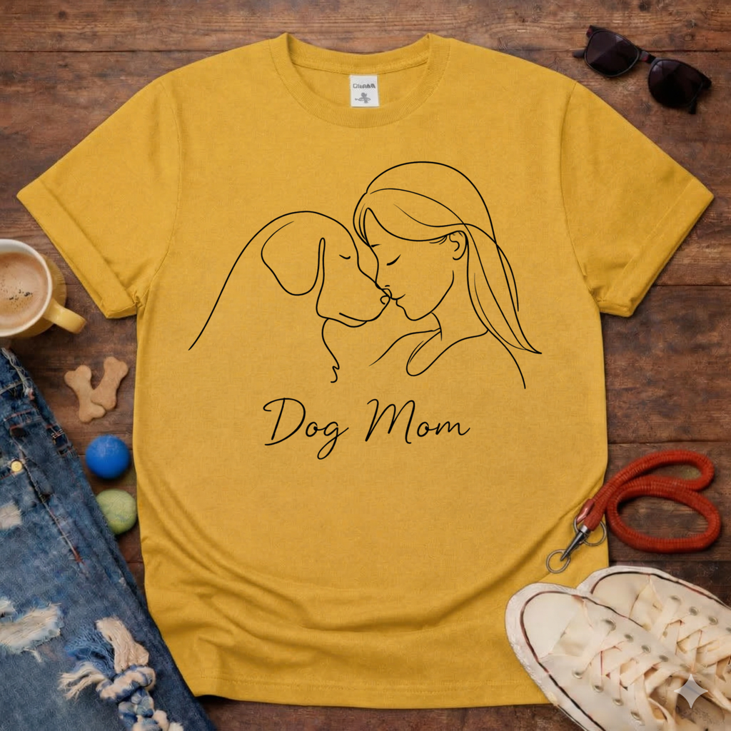 Dog Mom single line T-Shirt