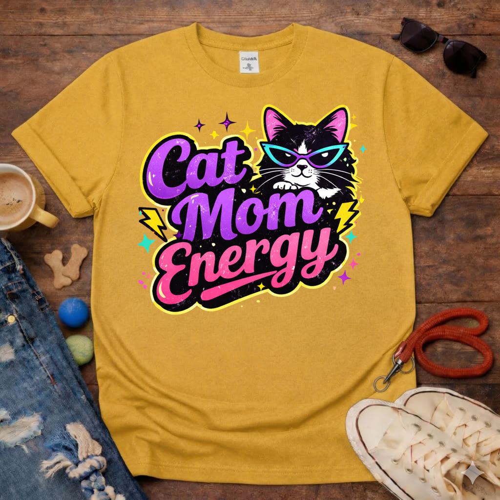Cat Mom Energy T-Shirt
