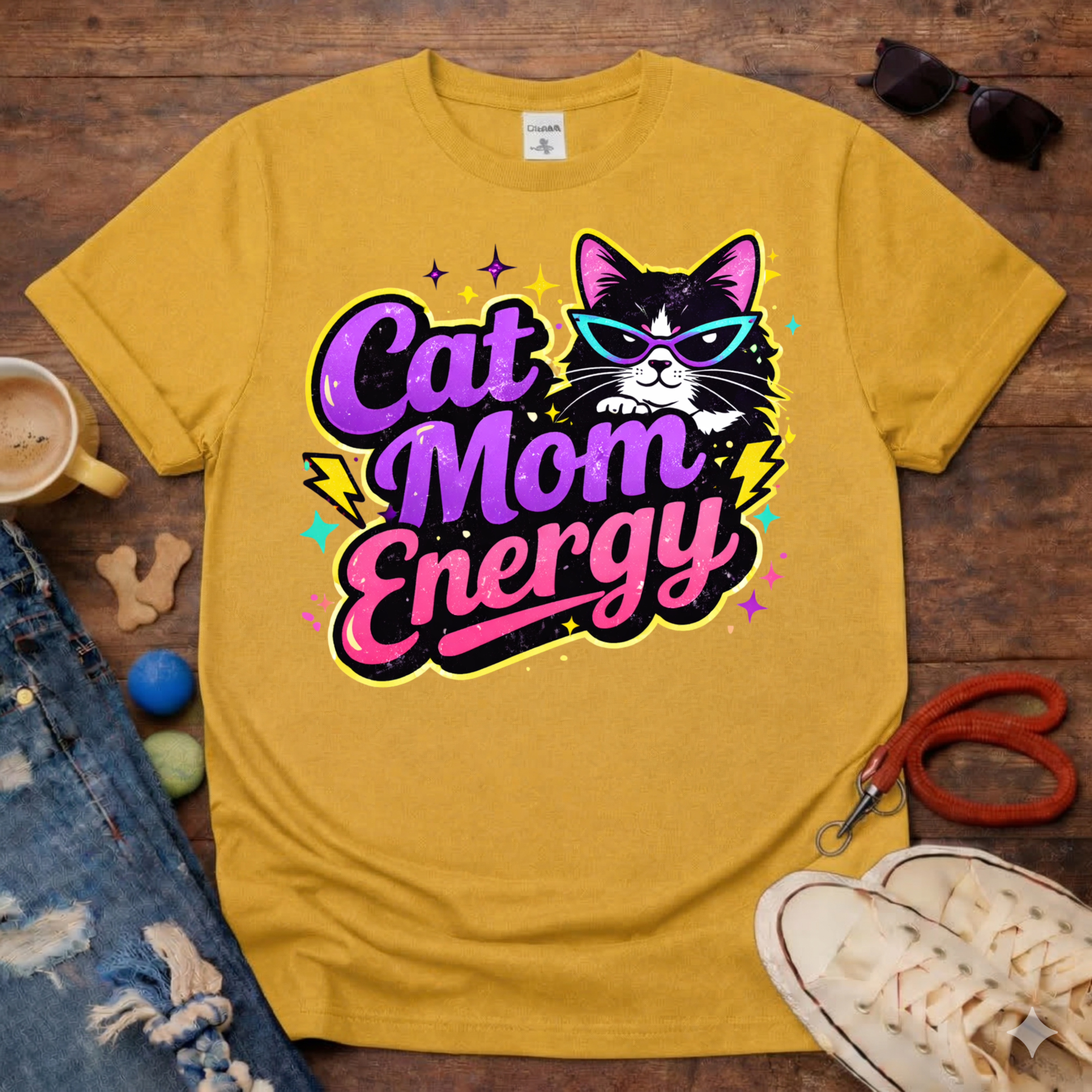 Cat Mom Energy T-Shirt