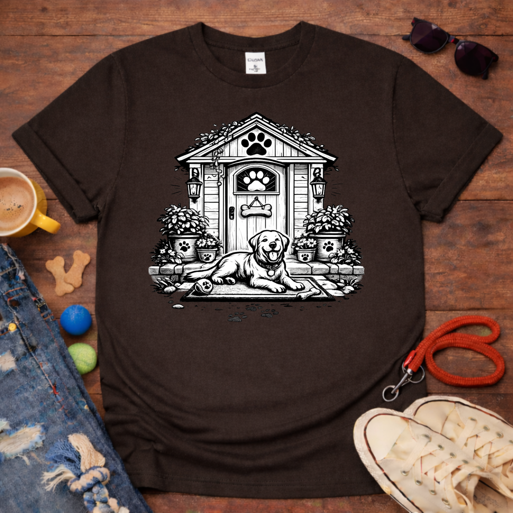 Dog in front of the door T-Shirt