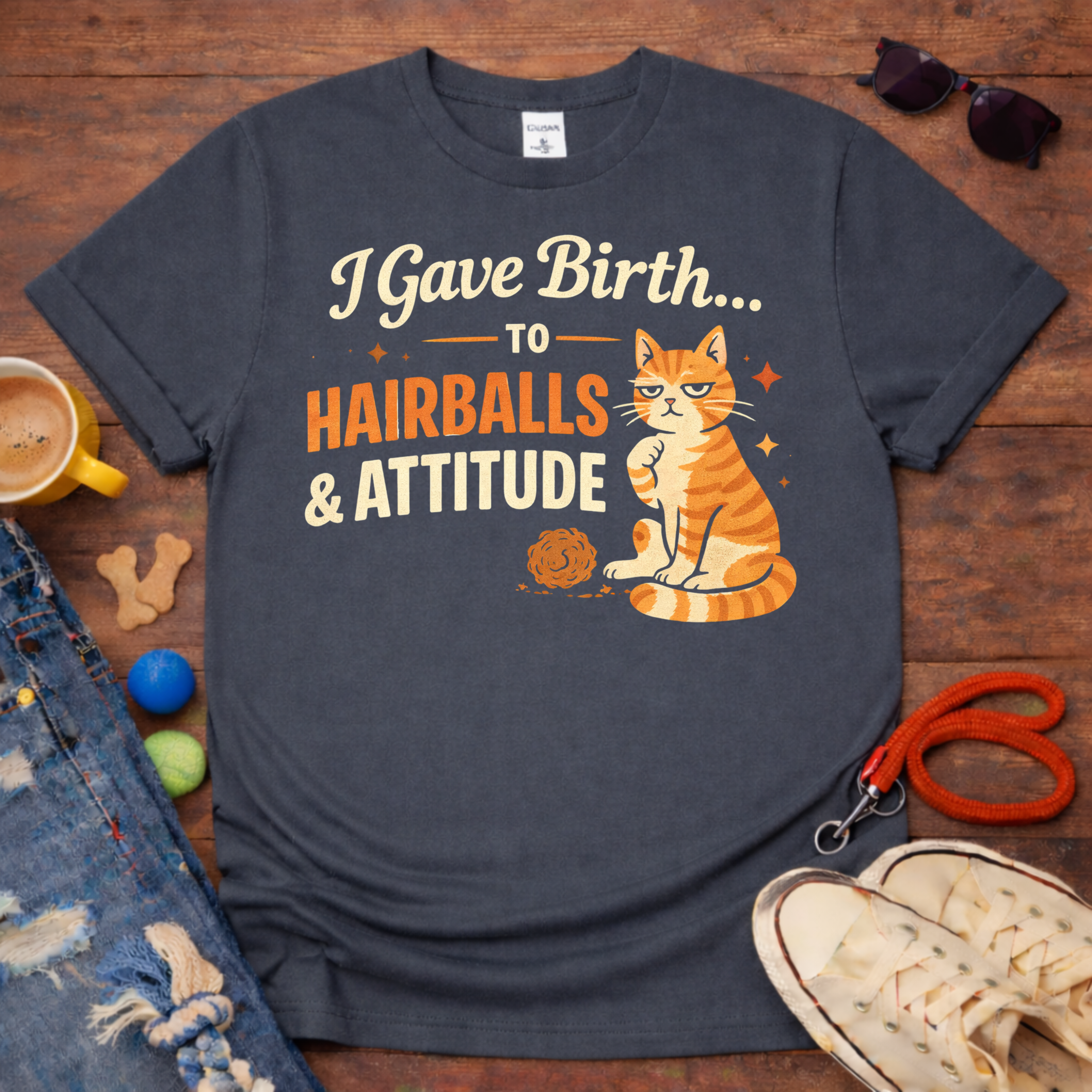Hairball & Attitude  T-Shirt