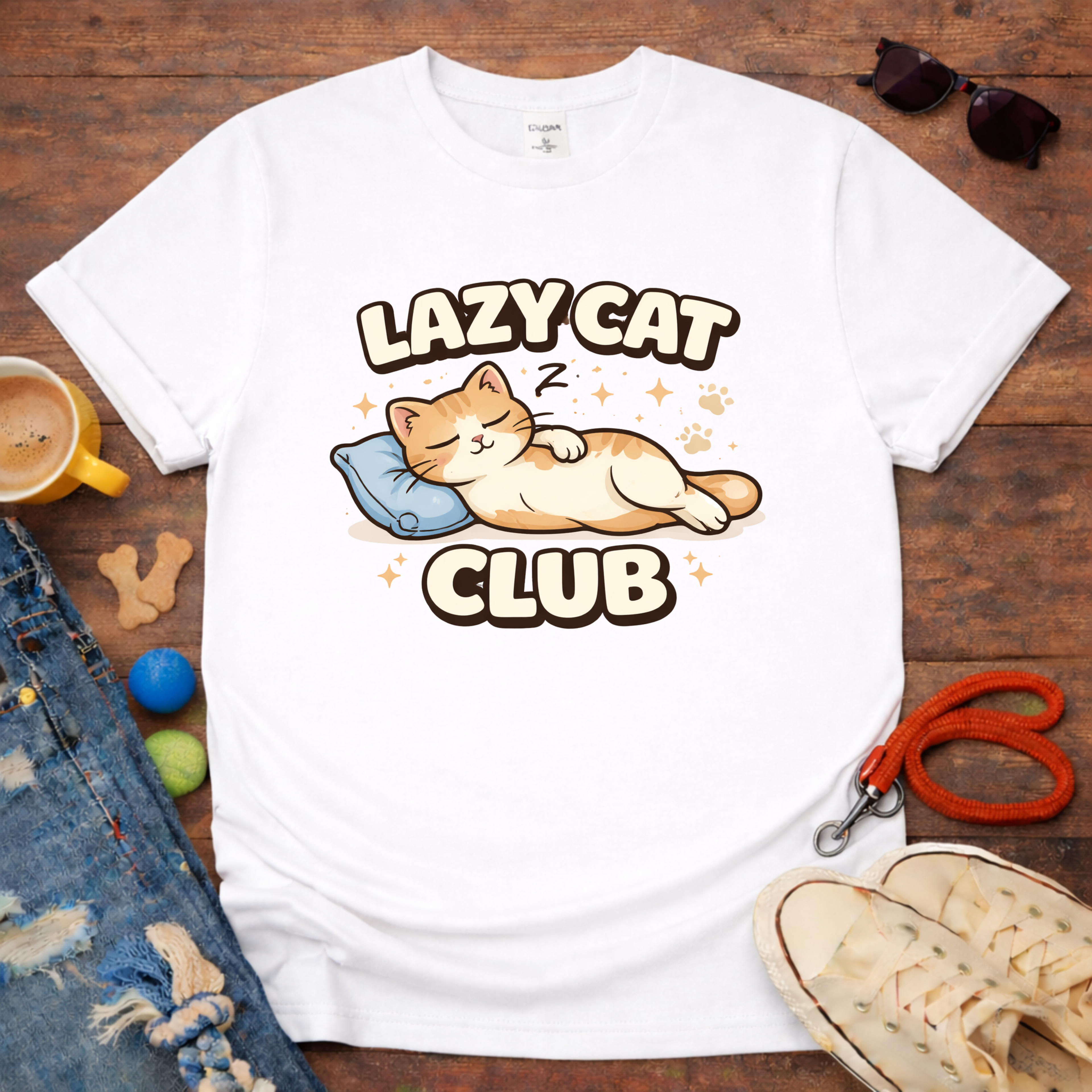 Lazy cat T-shirt