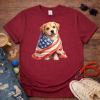 Dog in USA Flag T-Shirt