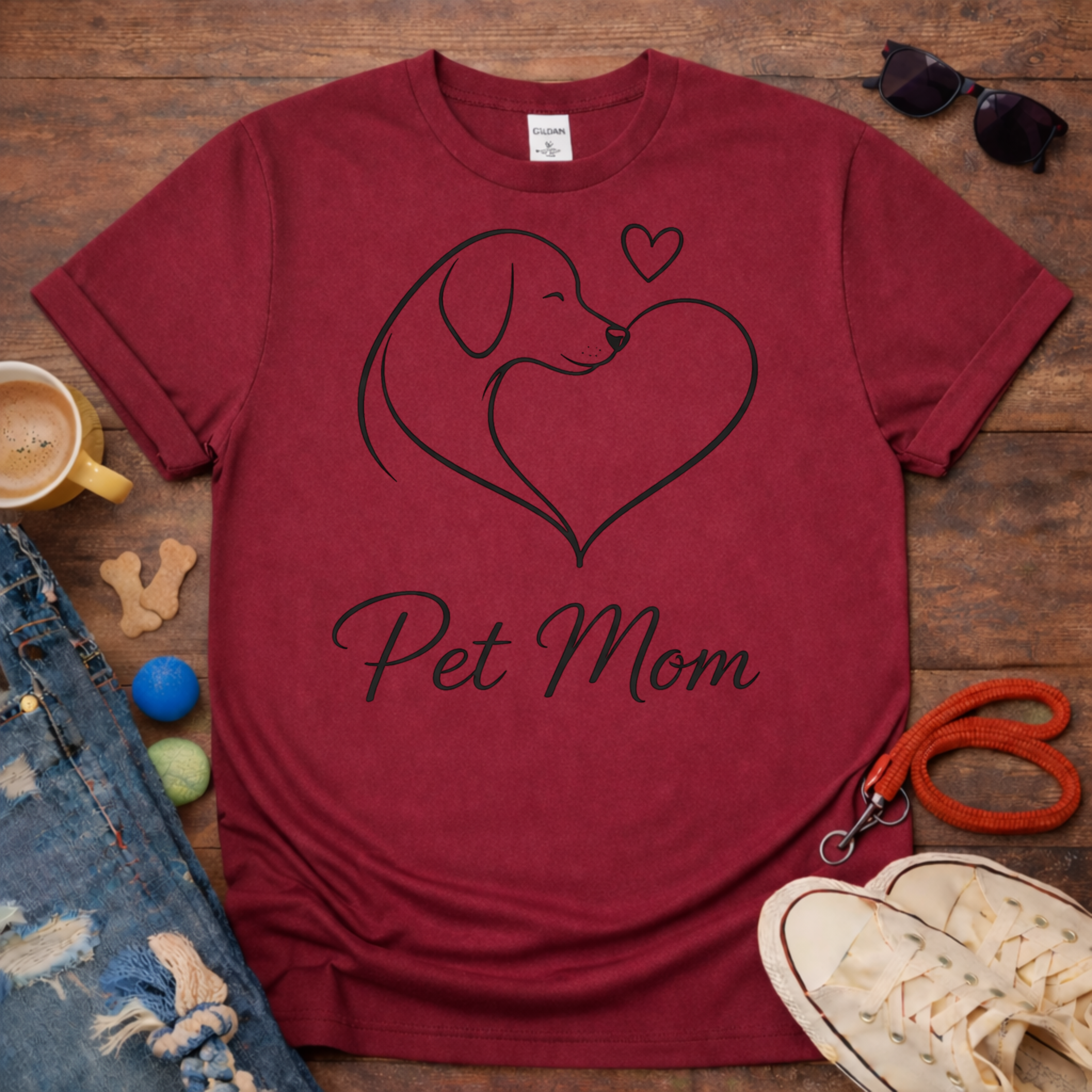 Pet Mom single line T-Shirt