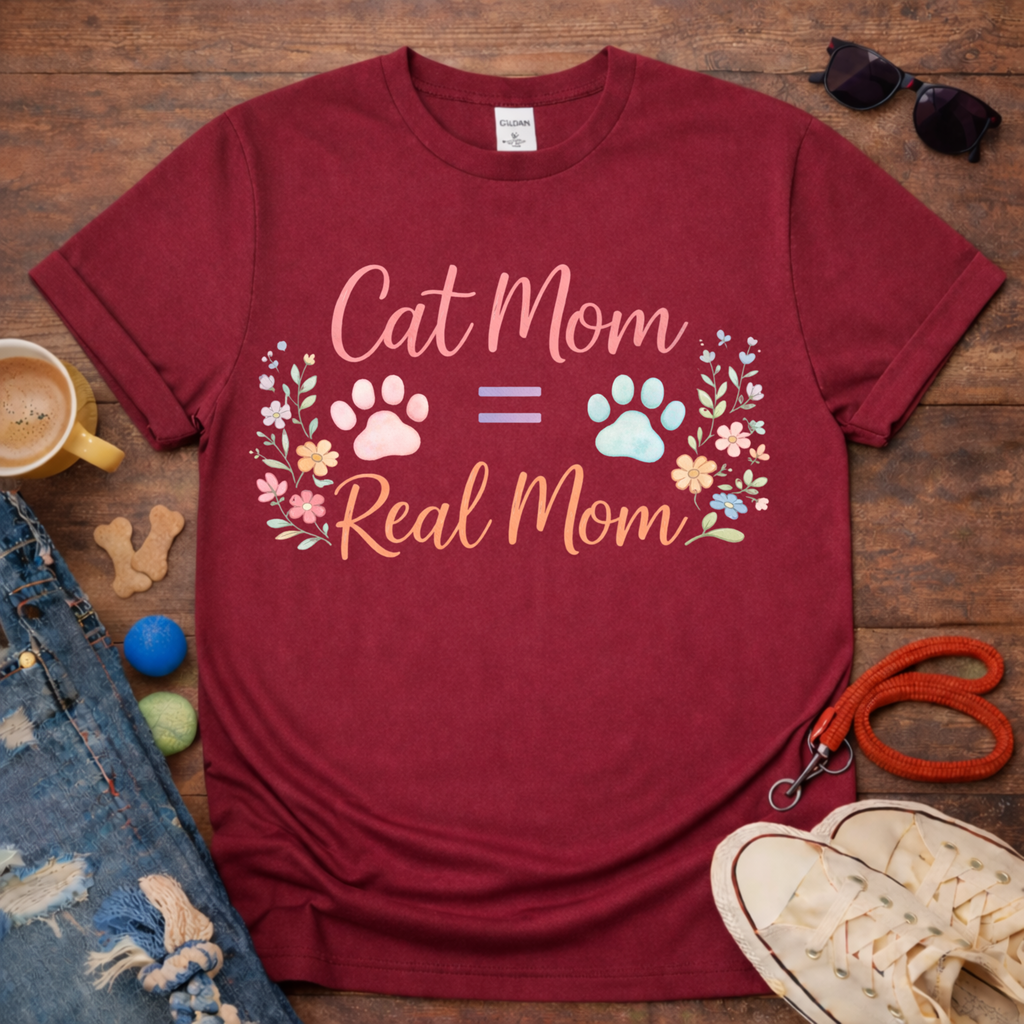 💖Cat Mom Real Mom T-Shirt💖