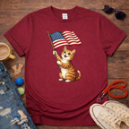 Cat Waving Flag T-Shirt