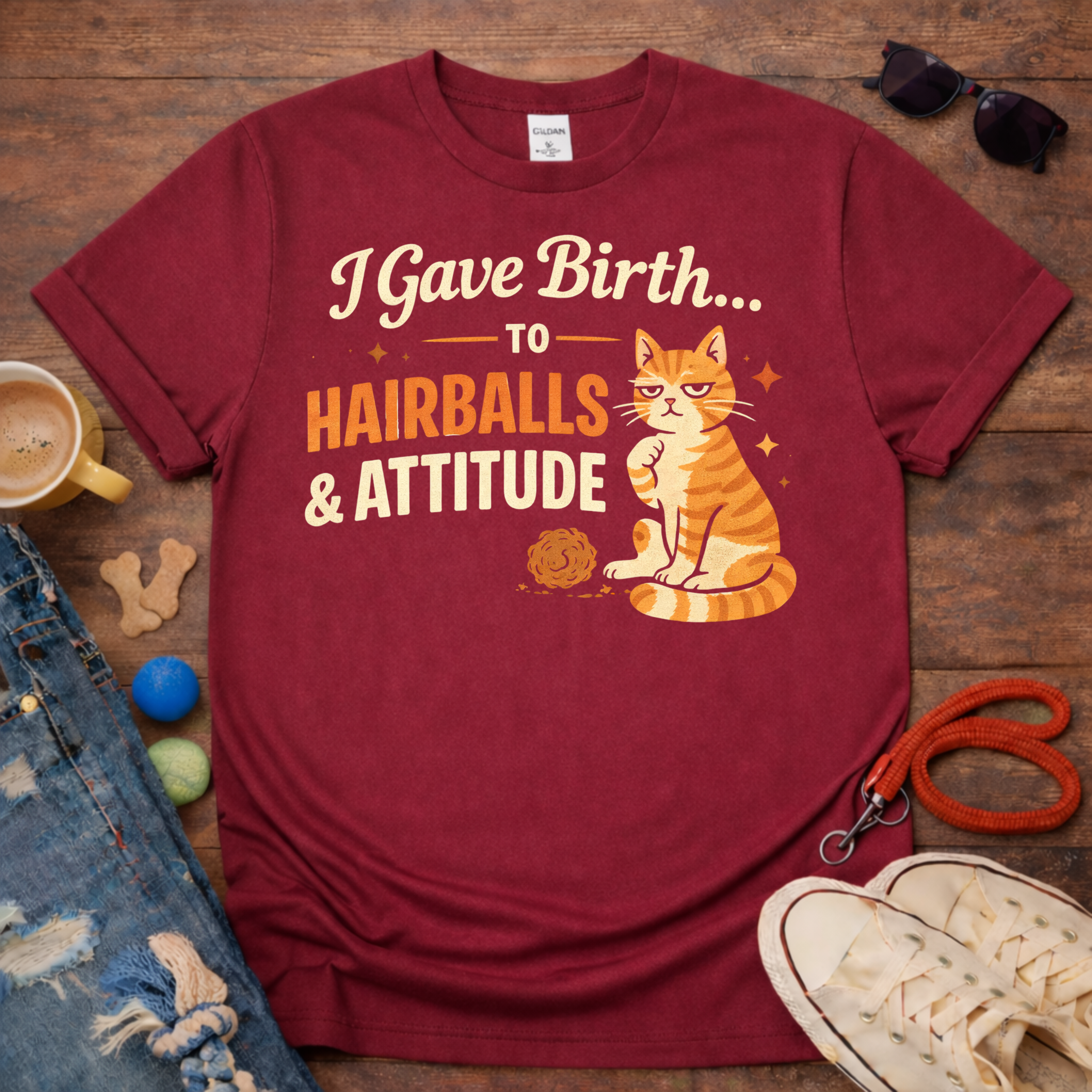 Hairball & Attitude  T-Shirt