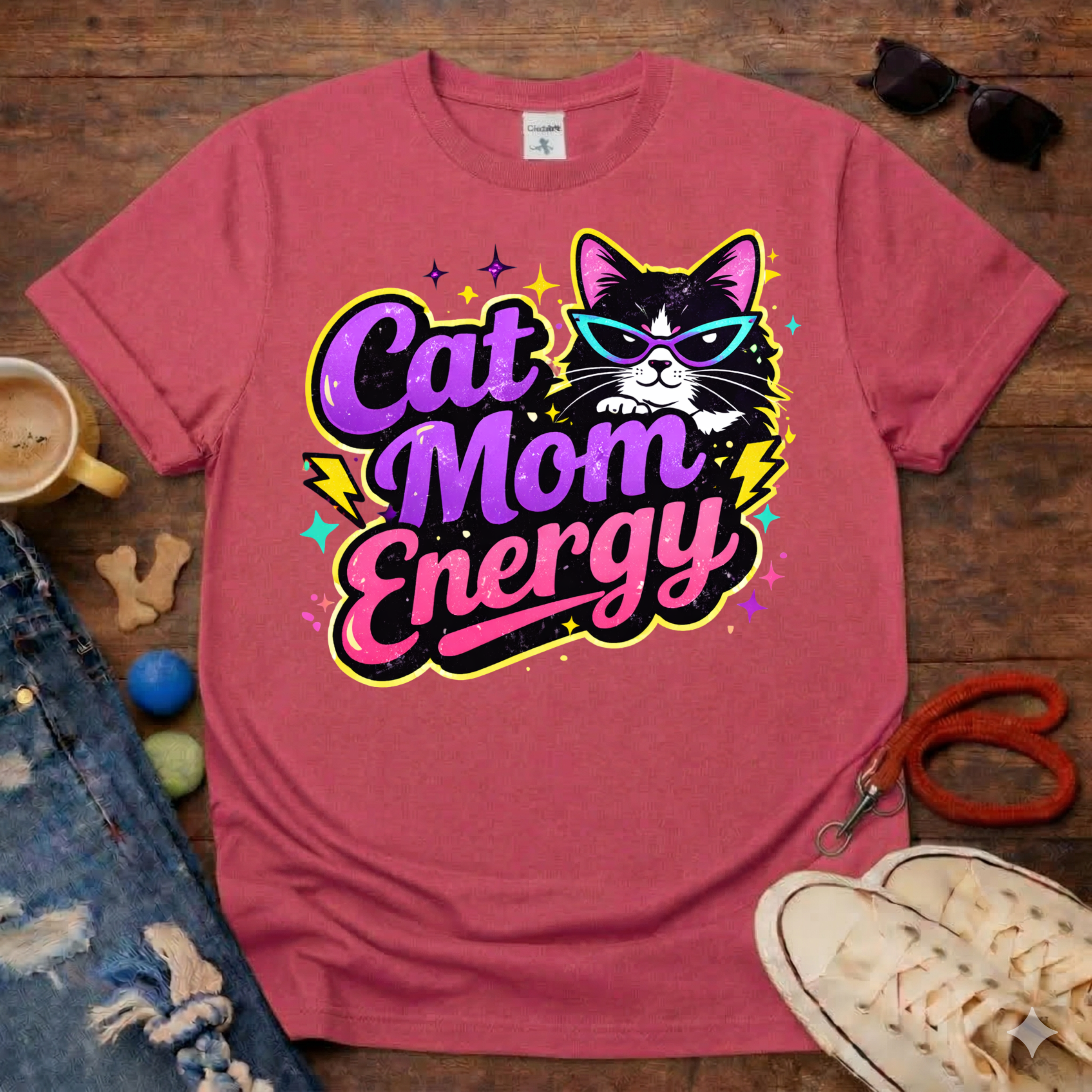 Cat Mom Energy T-Shirt