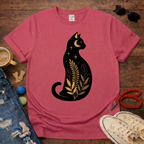 Floral Black Cat T-Shirt